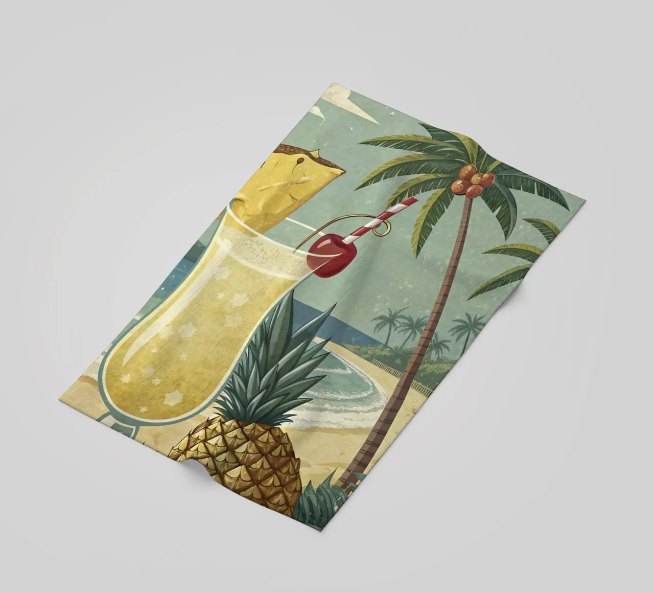 Poster retro Pina Colada telo mare da 🎁 ARTVI-SHOP