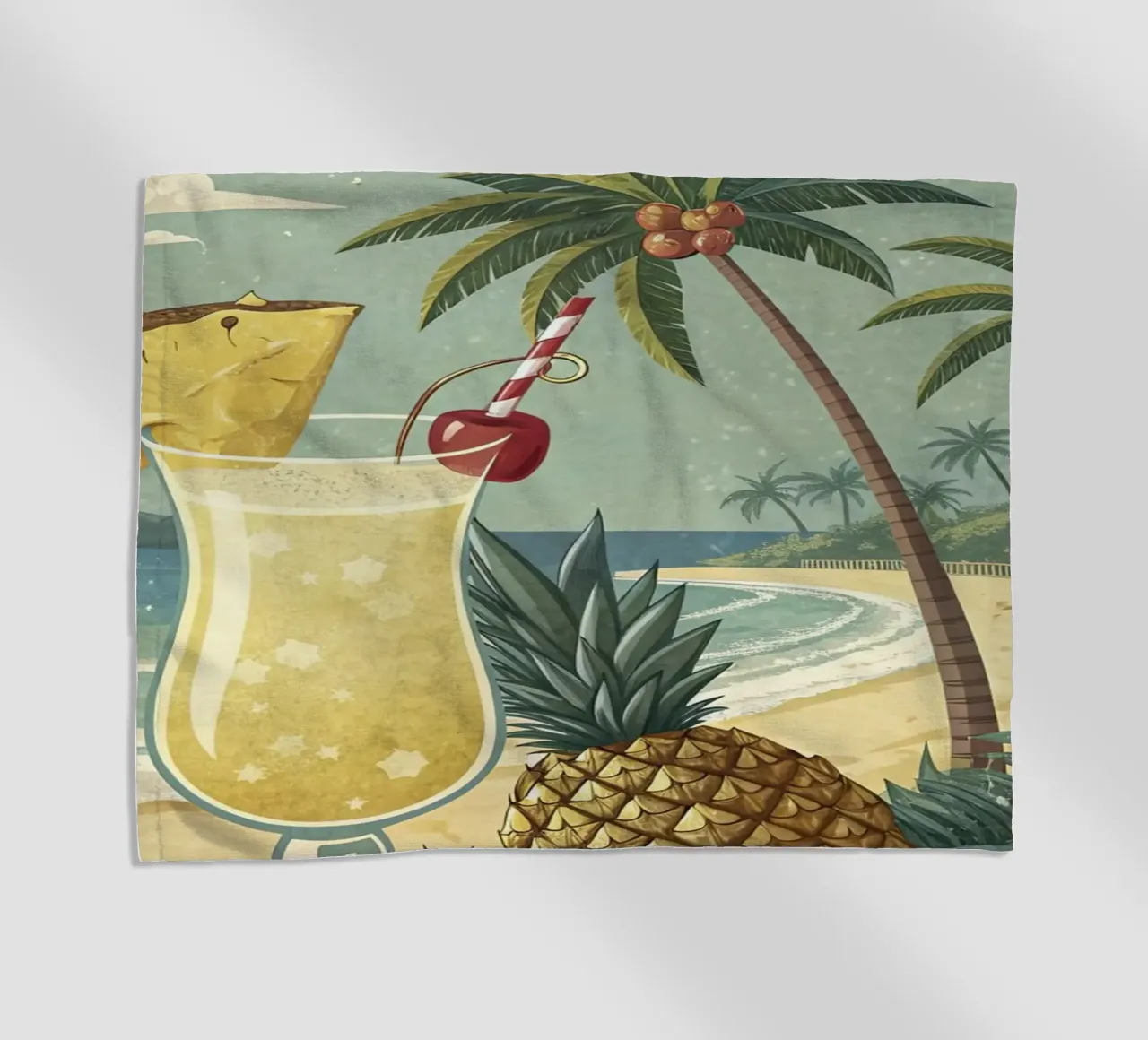 Poster retro Pina Colada telo mare da 🎁 ARTVI-SHOP
