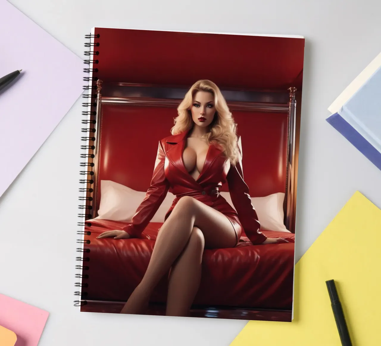 Blonde red spiral notebook by CASTILO