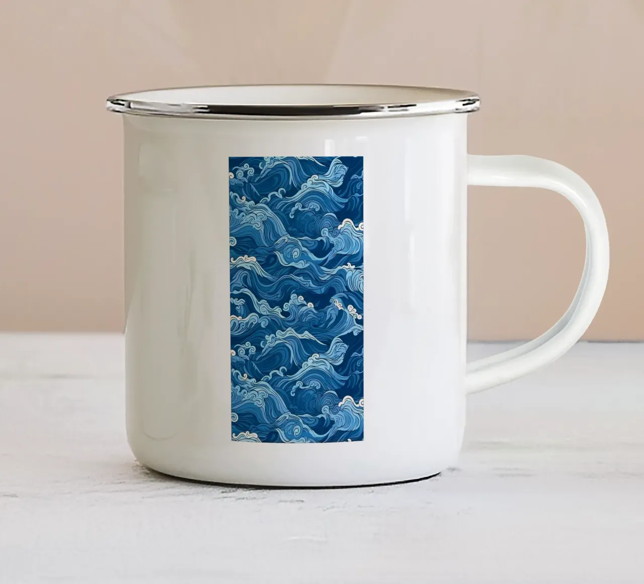 Poster d'arte minimalista 461 tazza in smalto da ahmiaLodri