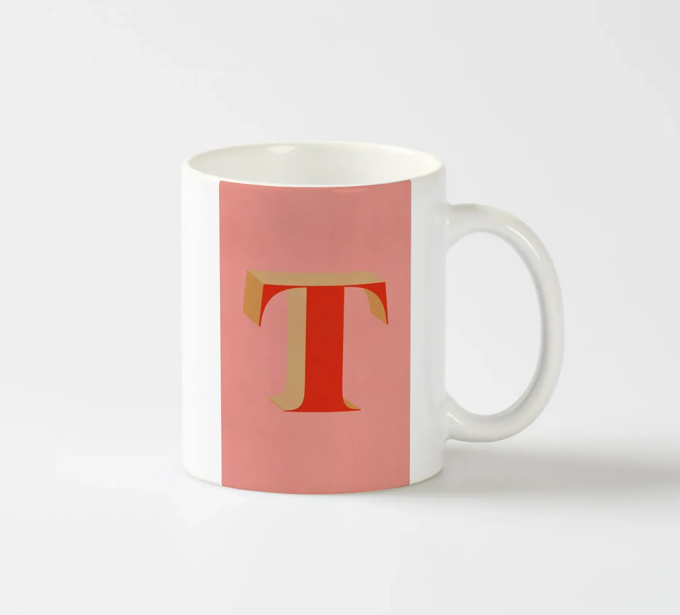 Red T ceramic mug by daylight design studio