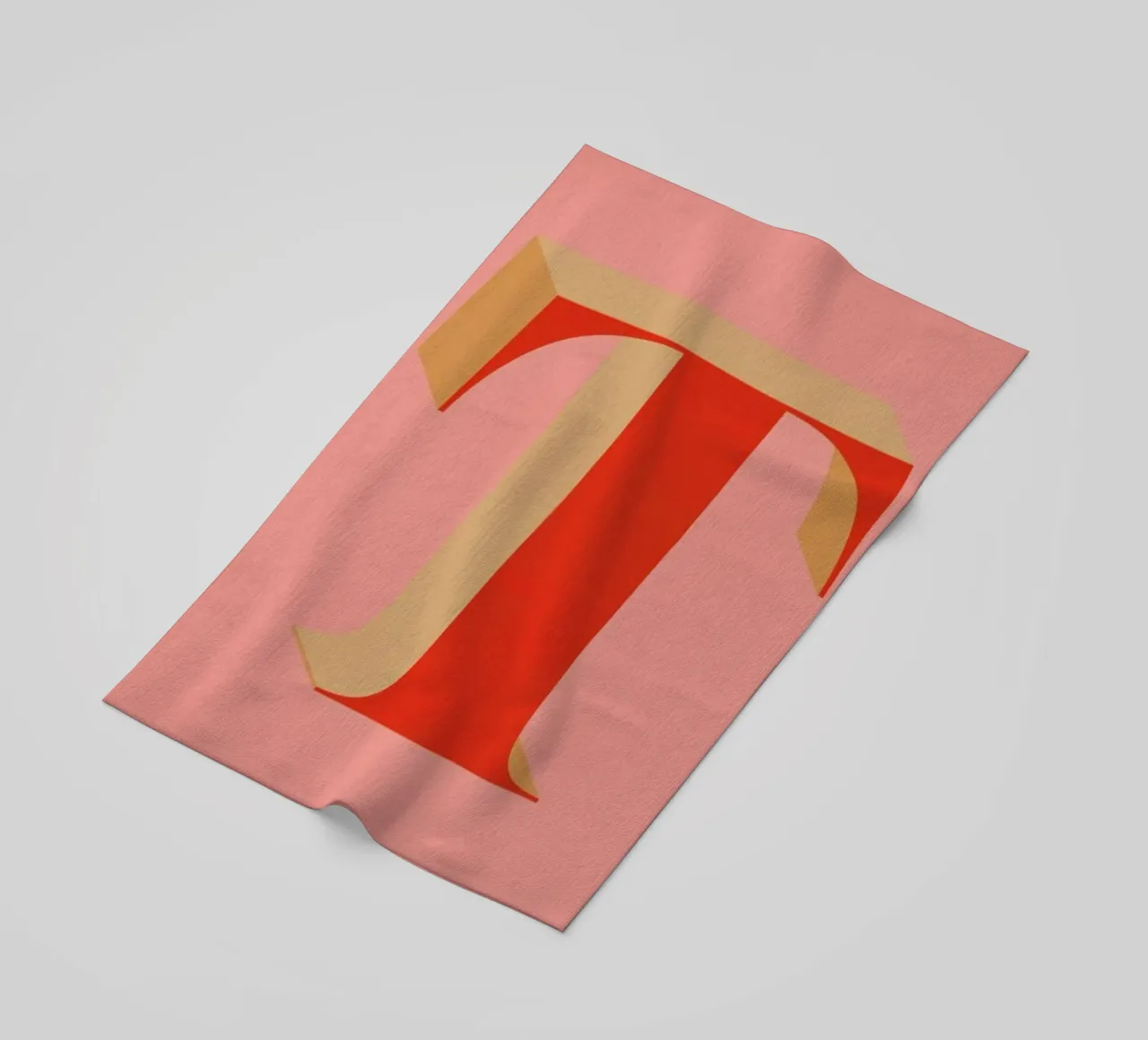 Red T beach towel by daylight design studio