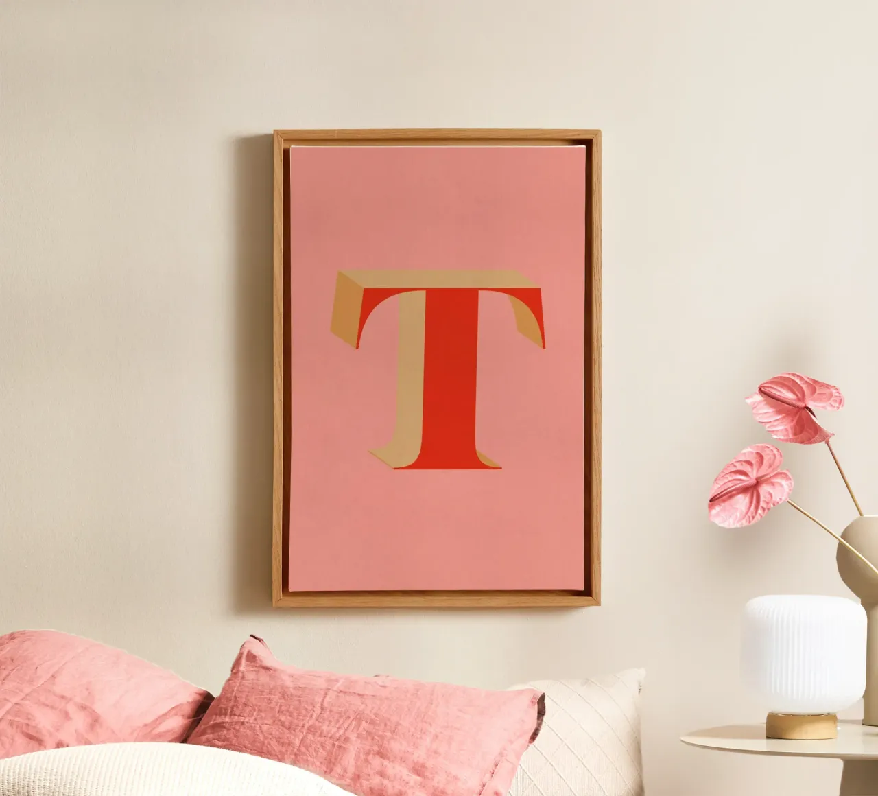 Red T canvas met Baklijst van daylight design studio