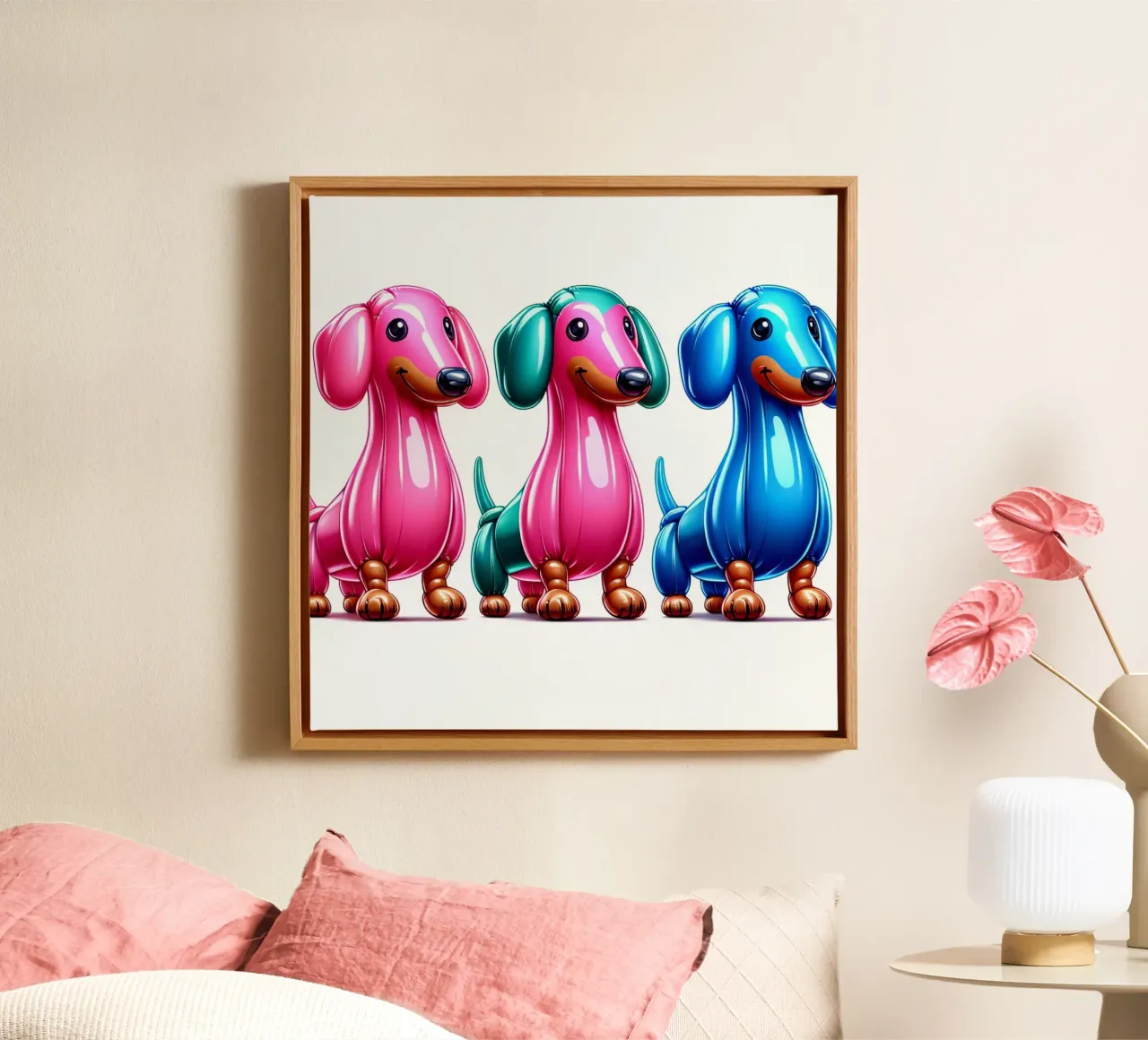 Ballon teckel canvas met Baklijst van CASTILO