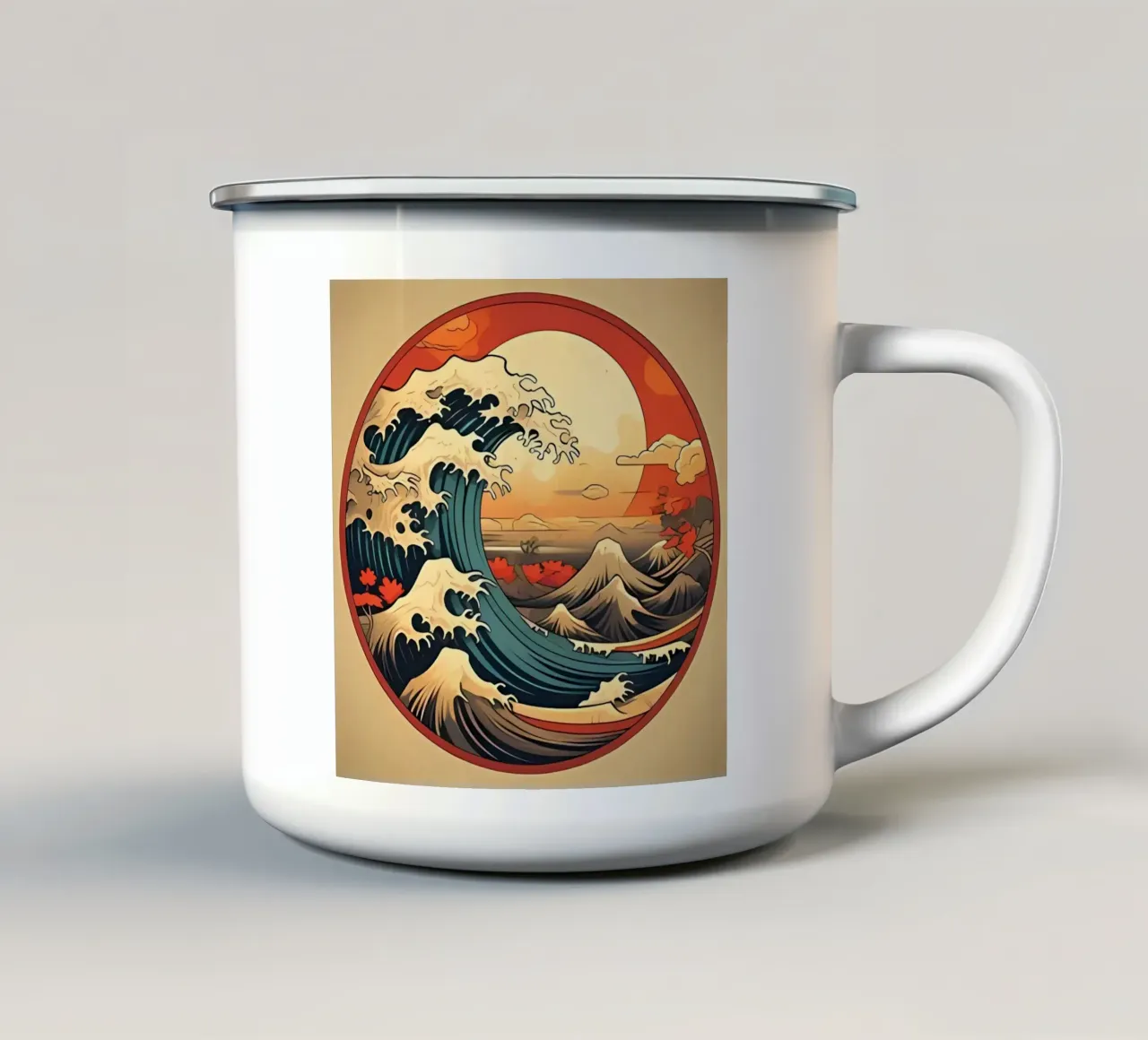 Minimalistische Kunst Poster 463 Emaille Tasse von ahmiaLodri