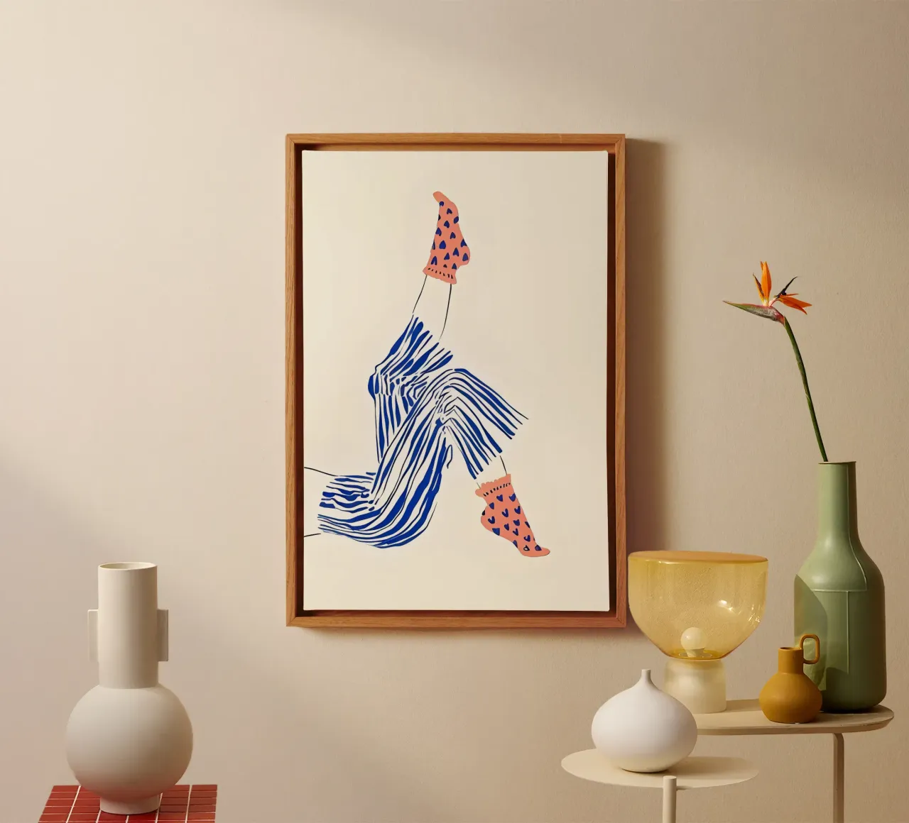 Minimalistische Kunst Poster 469 canvas met Baklijst van ahmiaLodri