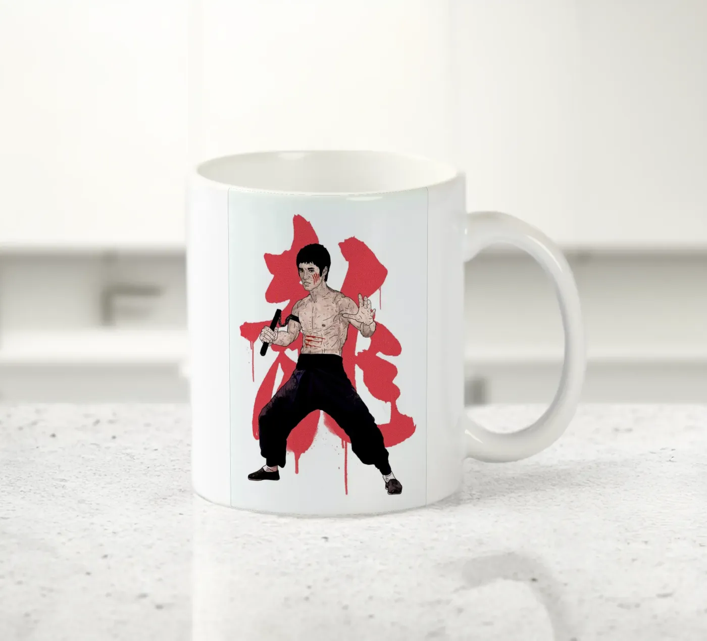 Bruce Lee ceramic mug by Nick Cocozza