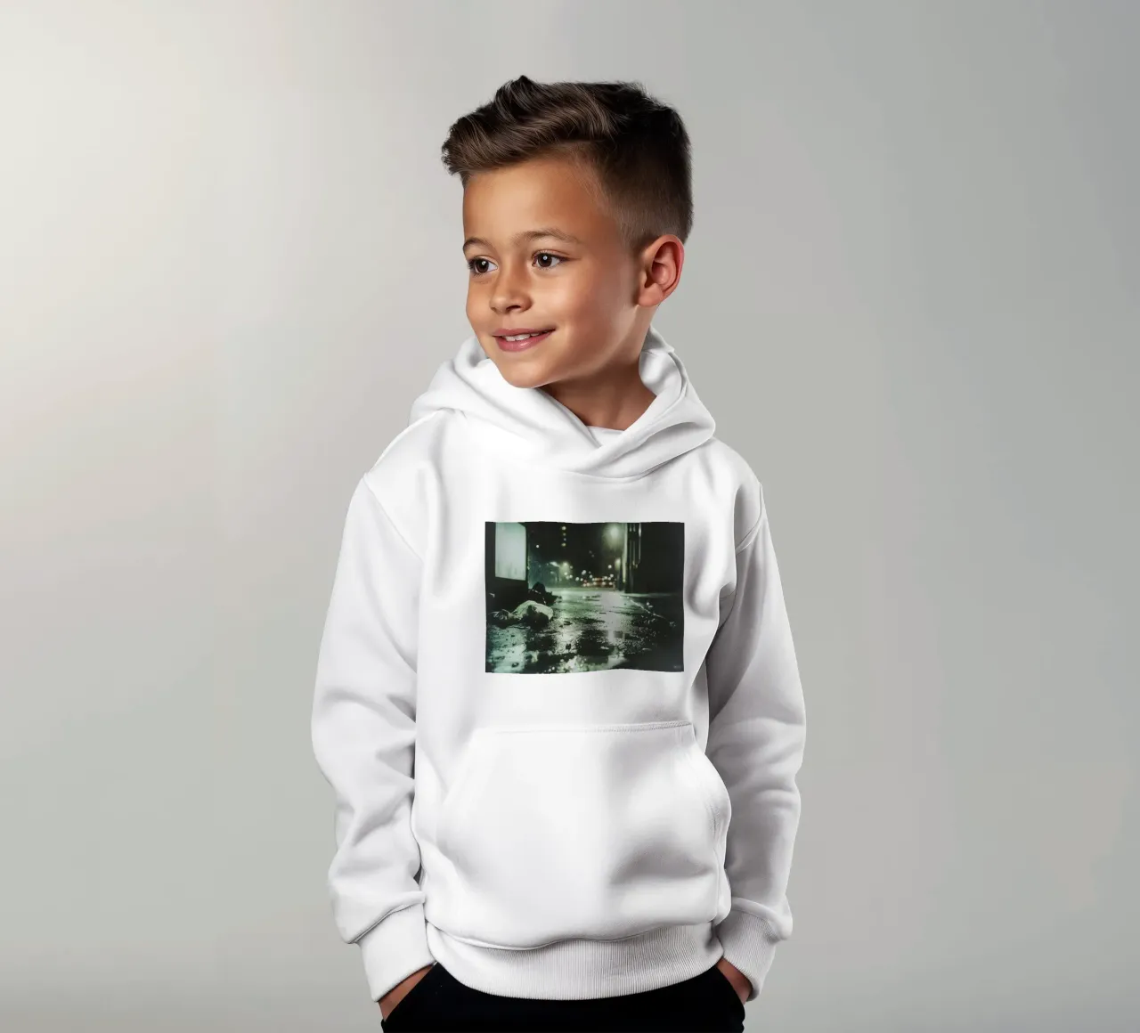The poetic silence of a Paris night street kids hoodie by By Night