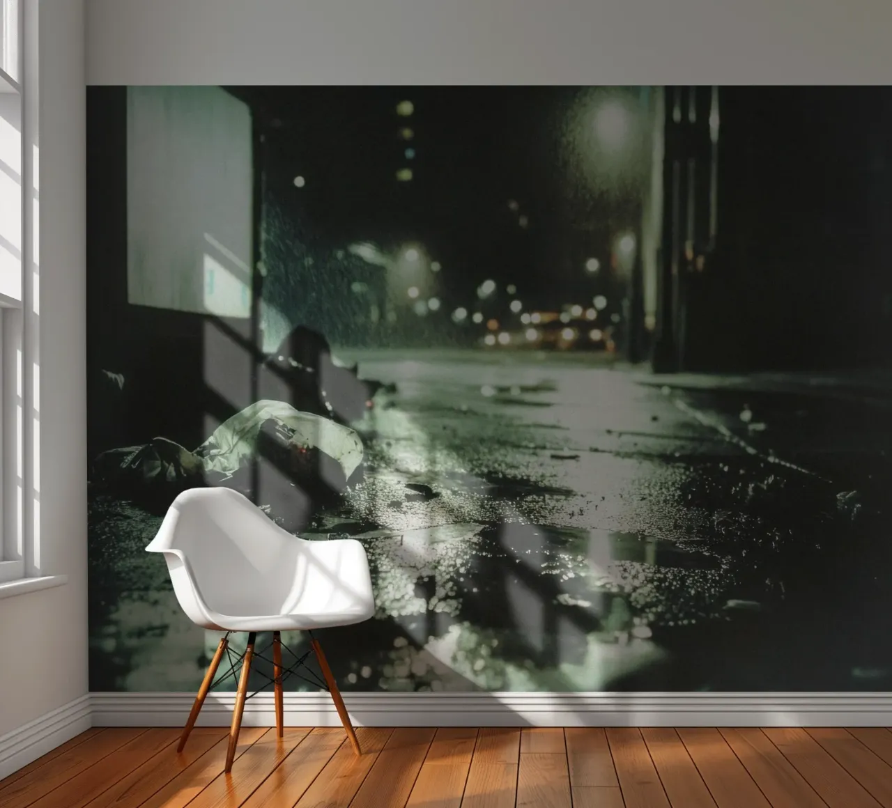The poetic silence of a Paris night street photo wallpaper by By Night