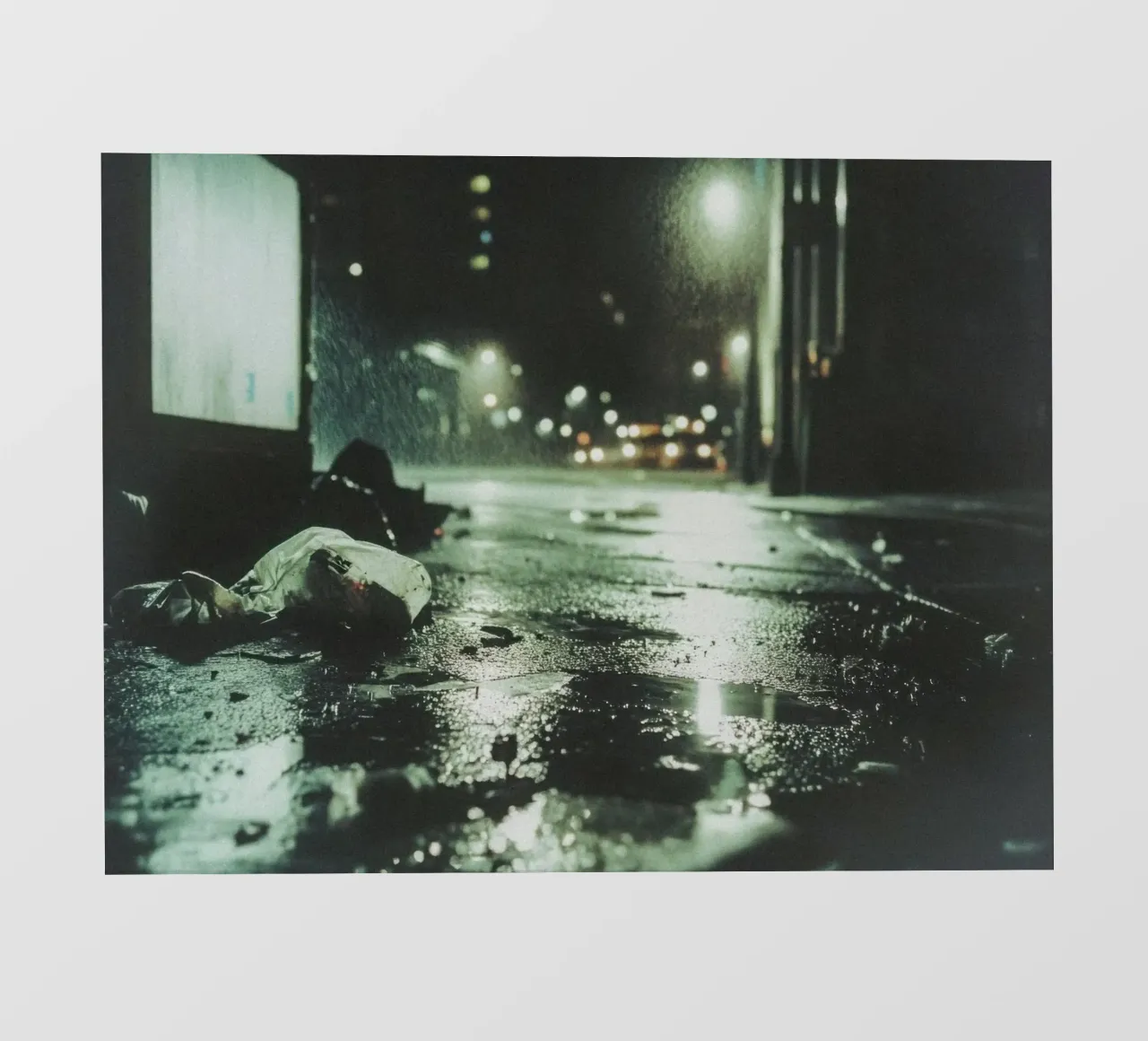 Il silenzio poetico di una strada notturna di Parigi telo in pvc da By Night