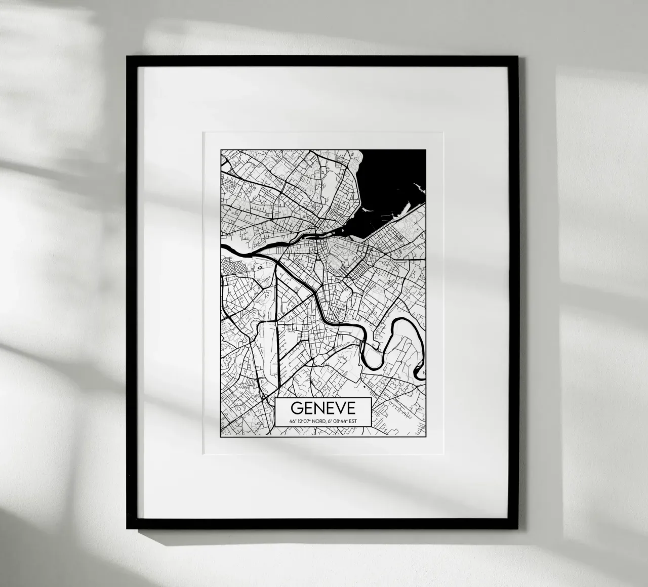 Plan minimaliste Ginevra poster con telaio in alluminio da Frame the World