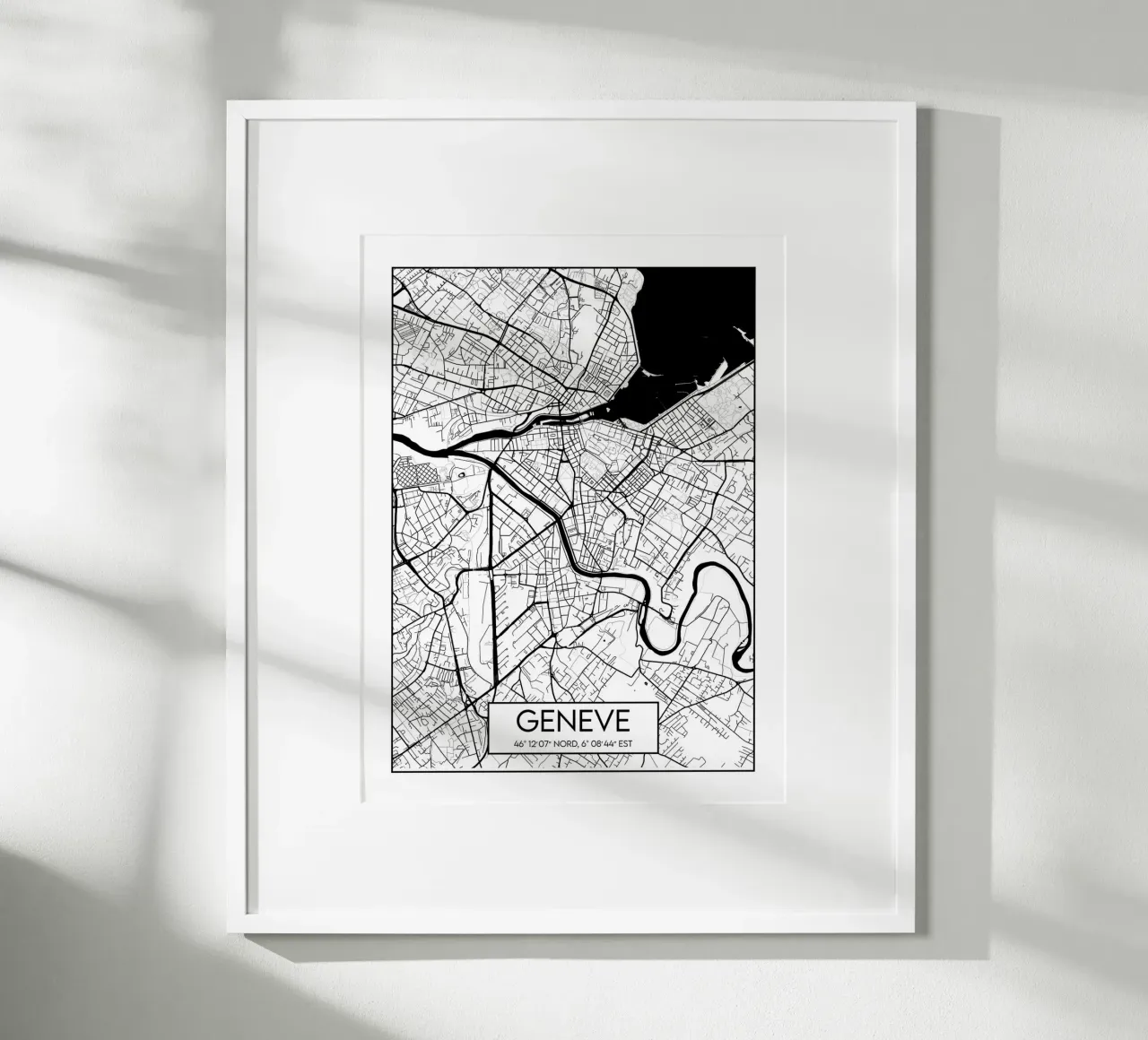 Plan minimaliste Ginevra poster con telaio in alluminio da Frame the World