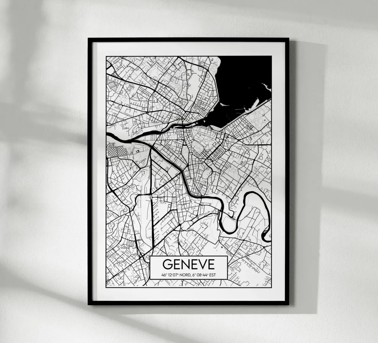 Plan minimaliste Ginevra poster con telaio in alluminio da Frame the World