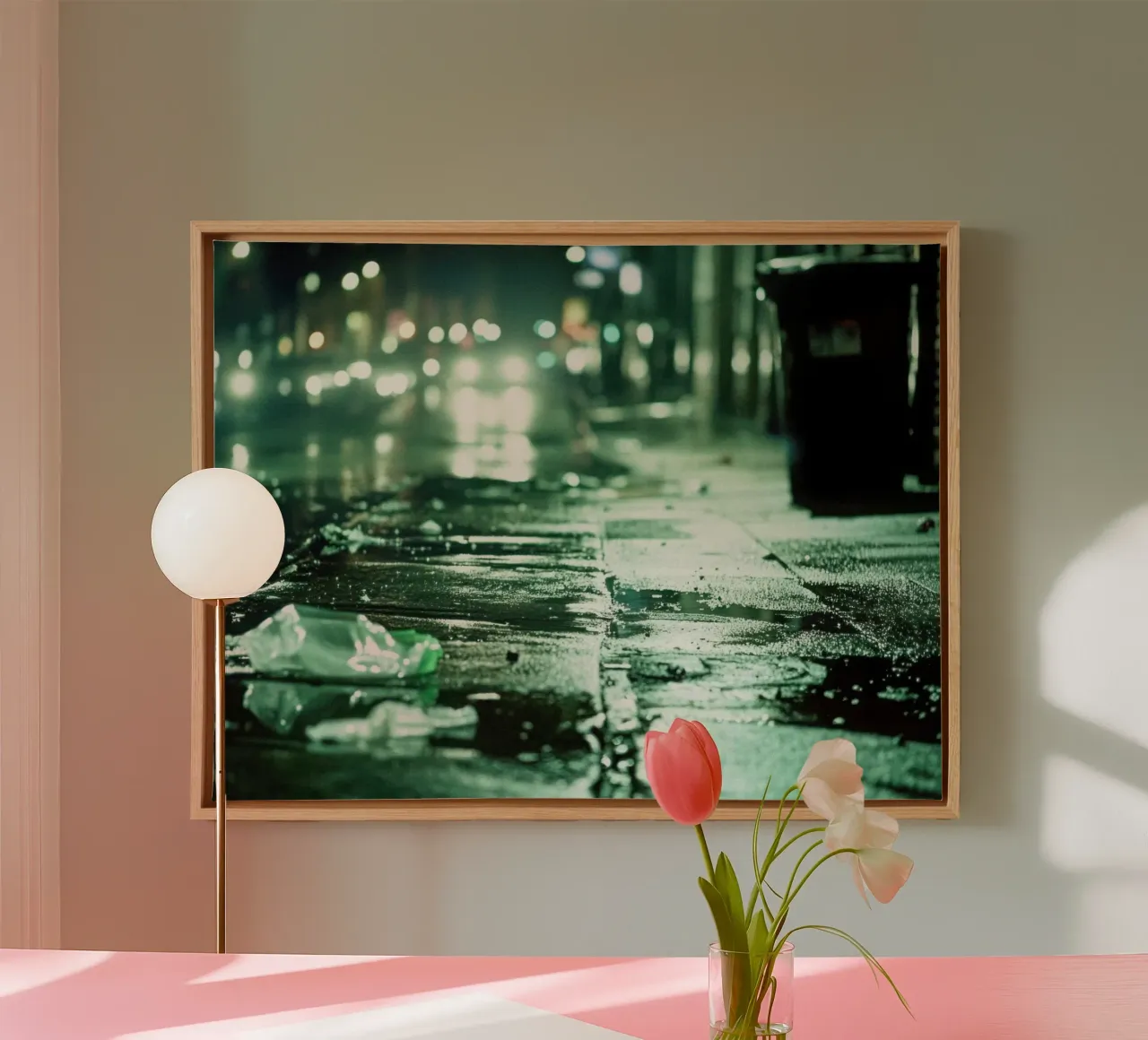 Between light and shadow in the backstreets of Paris canvas with Floater frame by By Night
