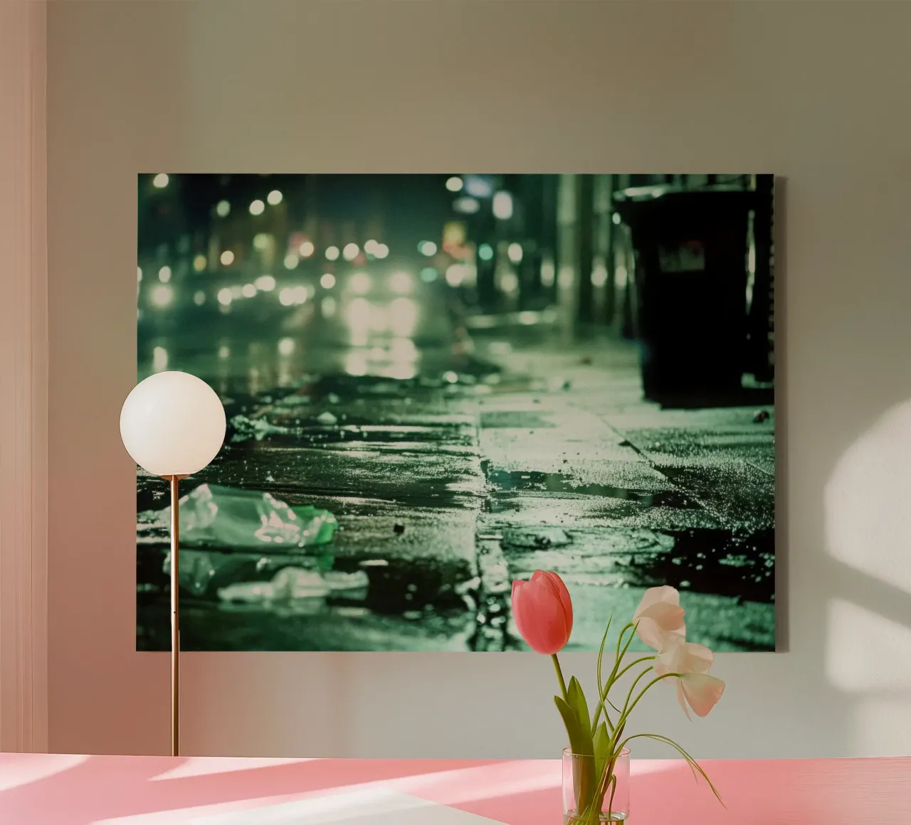 Between light and shadow in the backstreets of Paris canvas with Floater frame by By Night