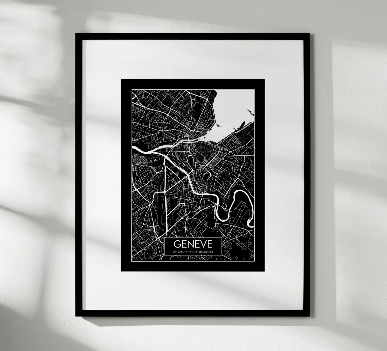 Carte noire Ginevra poster con telaio in alluminio da Frame the World