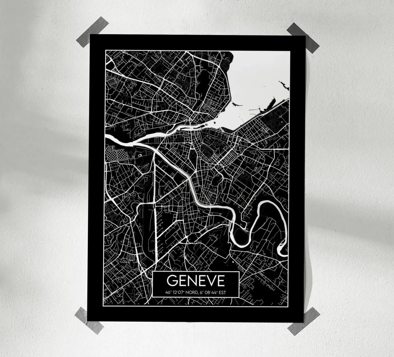 Carte noire Ginevra poster con telaio in alluminio da Frame the World