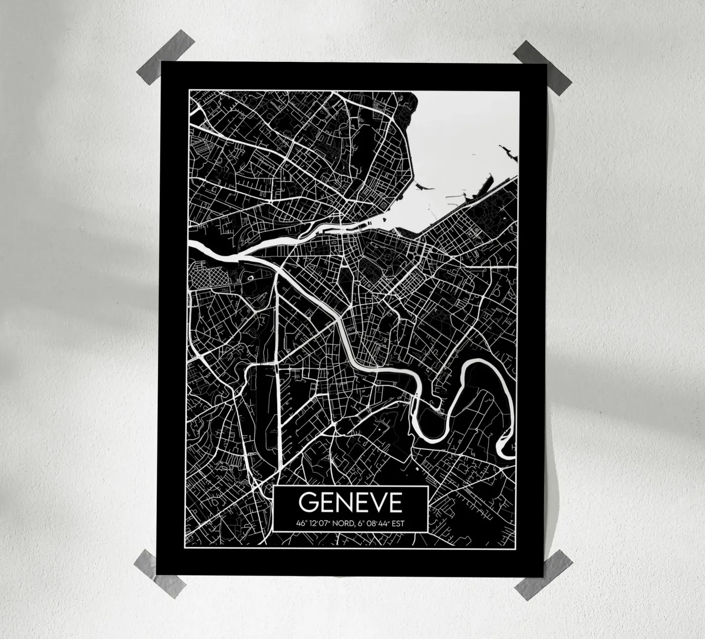 Geneva map poster poster by Frame the World