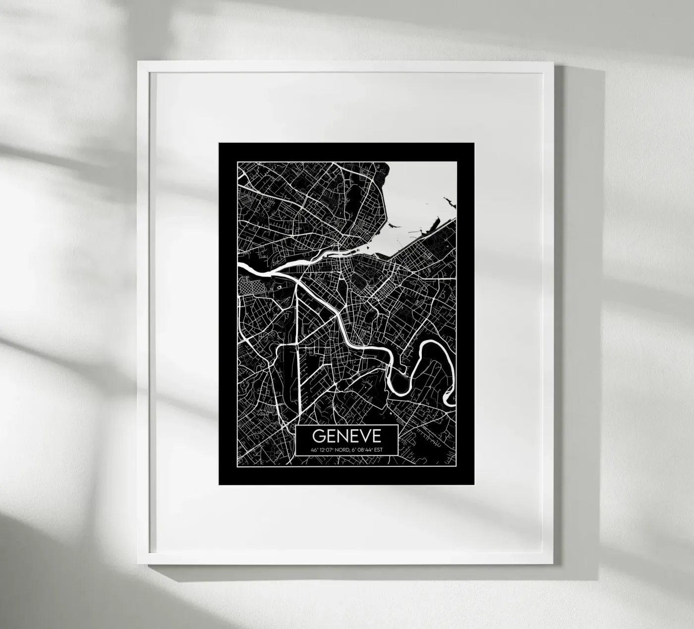 Geneva map poster poster by Frame the World