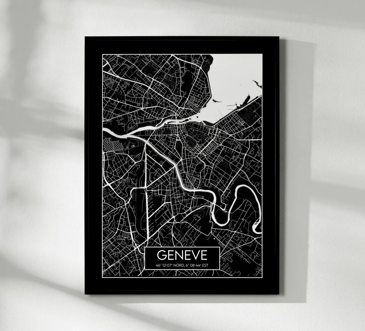 Carte noire Ginevra poster con telaio in alluminio da Frame the World