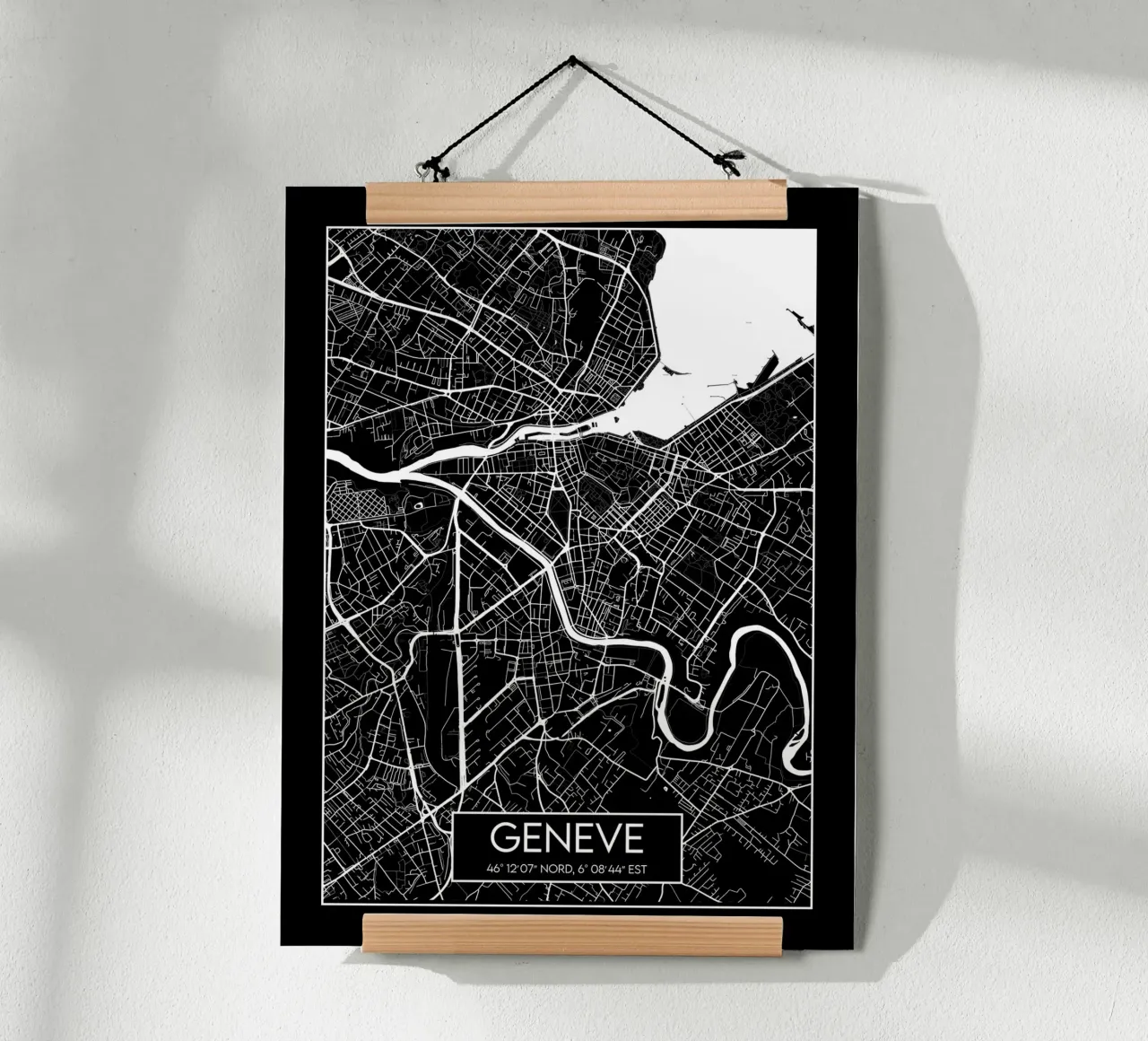Carte noire Ginevra poster con telaio in alluminio da Frame the World