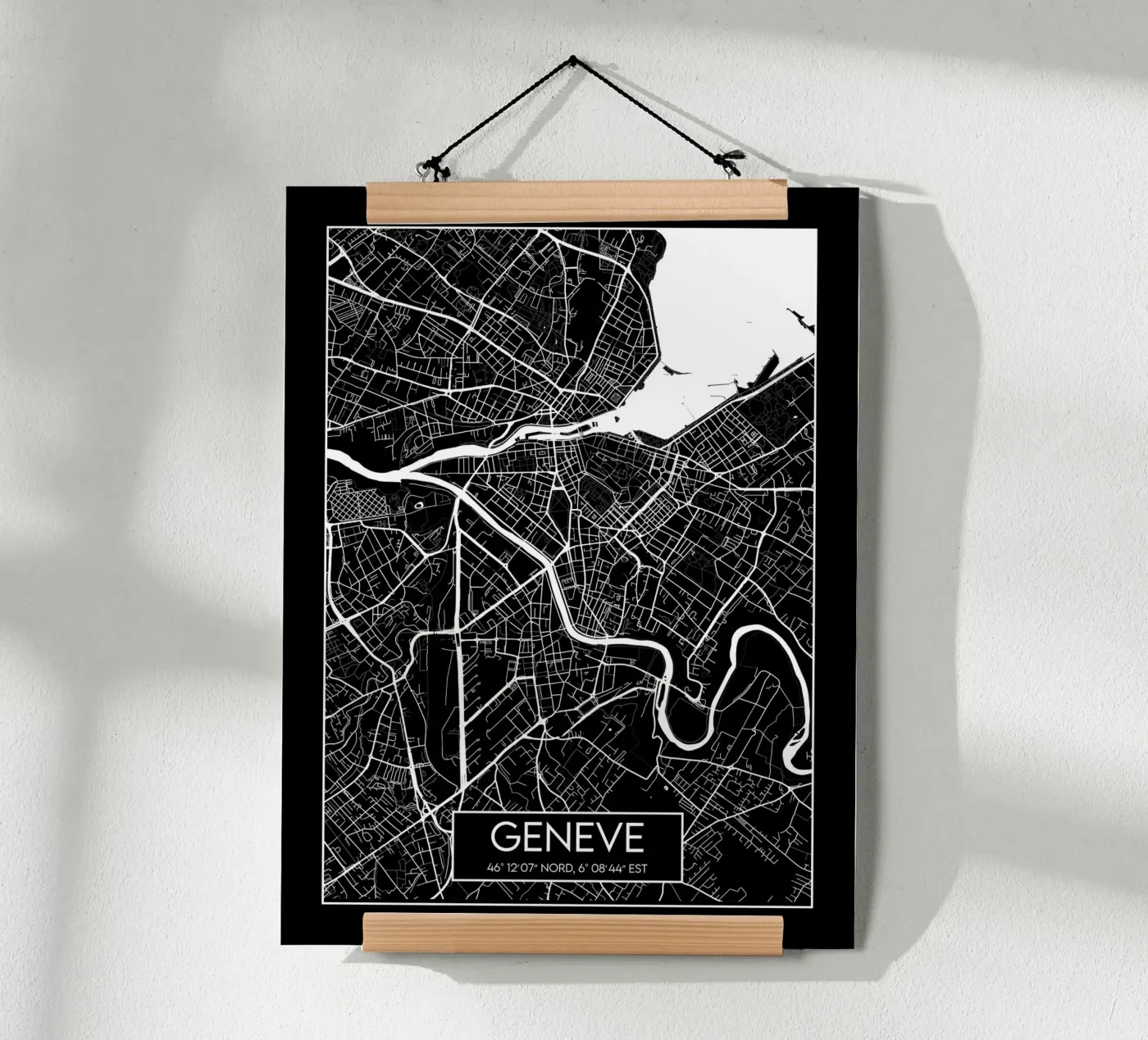 Geneva map poster poster by Frame the World