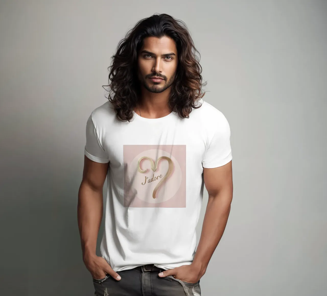 "J'adore" Rosa Luxus t-shirt da Carinaprint