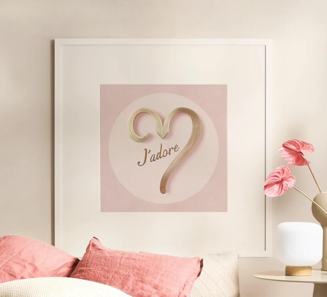 "J'adore" Rosa Luxus poster da Carinaprint