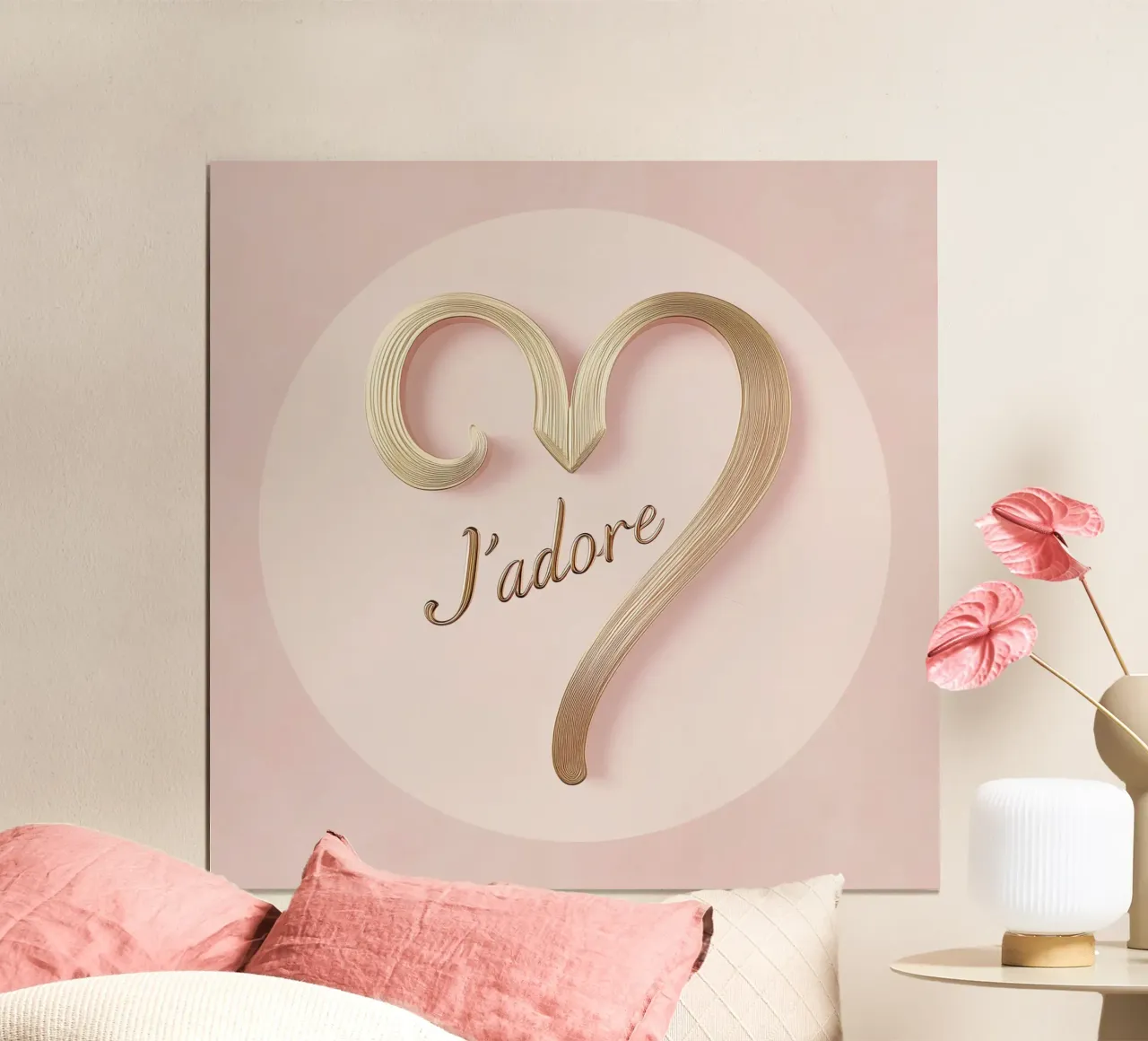 "J'adore" Rosa Luxus poster da Carinaprint