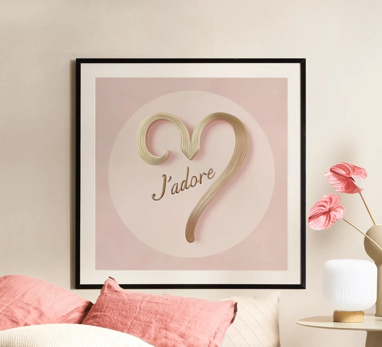 "J'adore" Rosa Luxus poster da Carinaprint