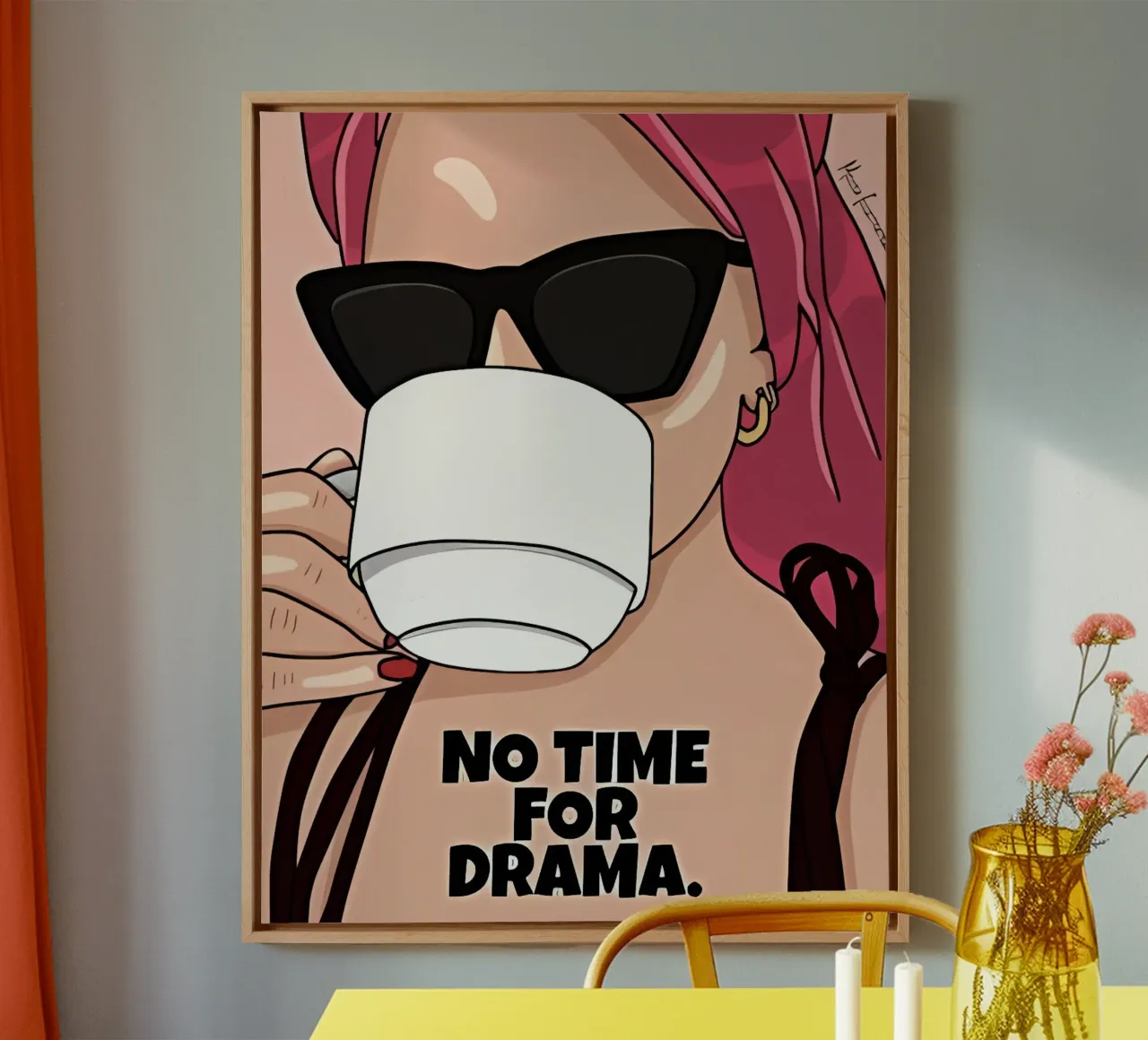 Poster d'arte minimalista 476 tela con Cornice a cassetta da ahmiaLodri