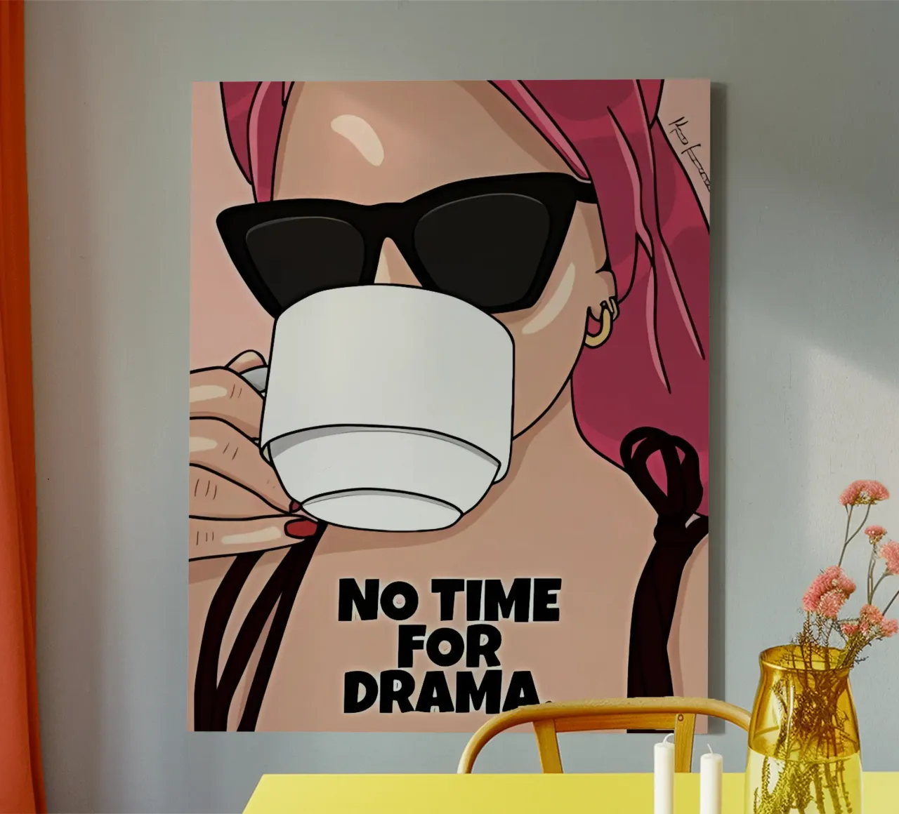 Poster d'arte minimalista 476 tela con Cornice a cassetta da ahmiaLodri