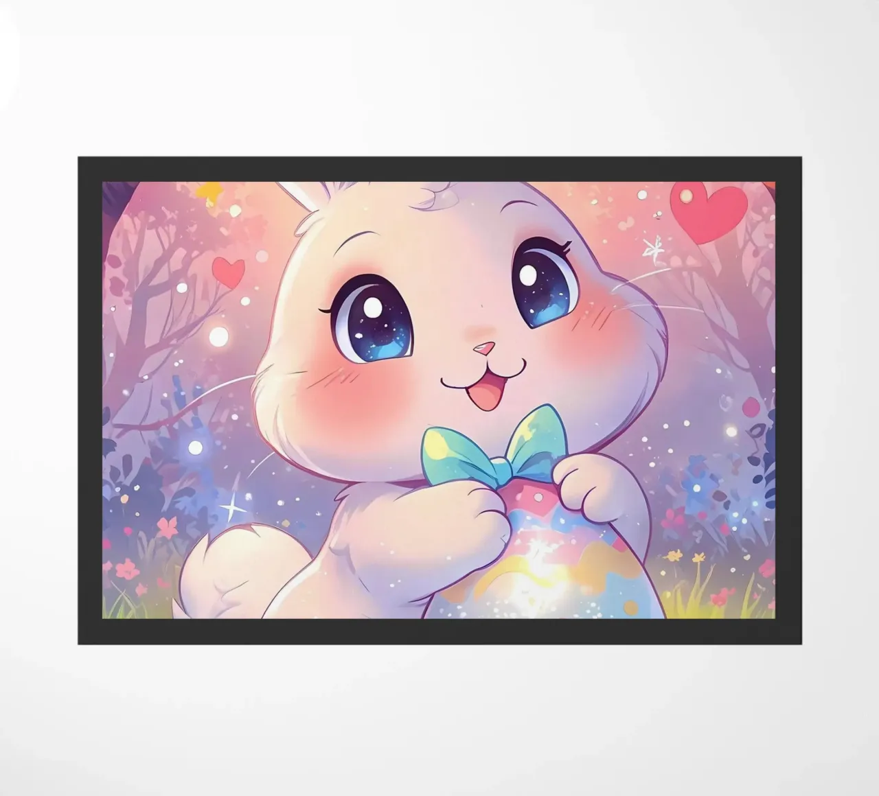 Happy Easter egg Rabbit doormat by LM2Kone