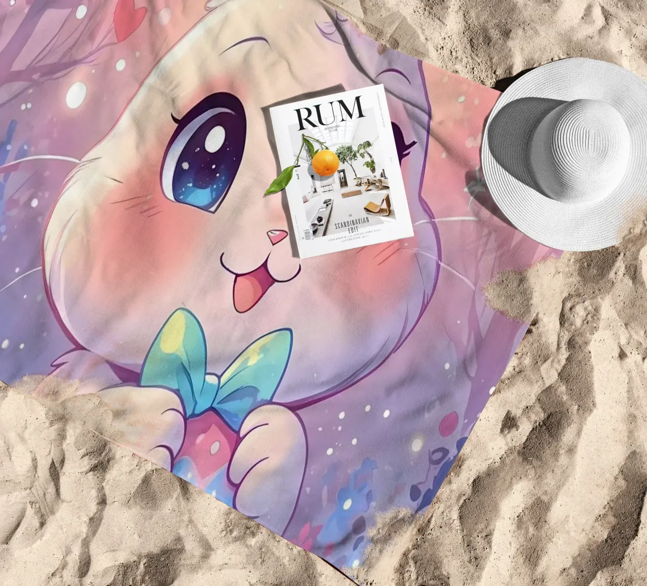 Buon uovo di Pasqua Coniglio telo mare da LM2Kone