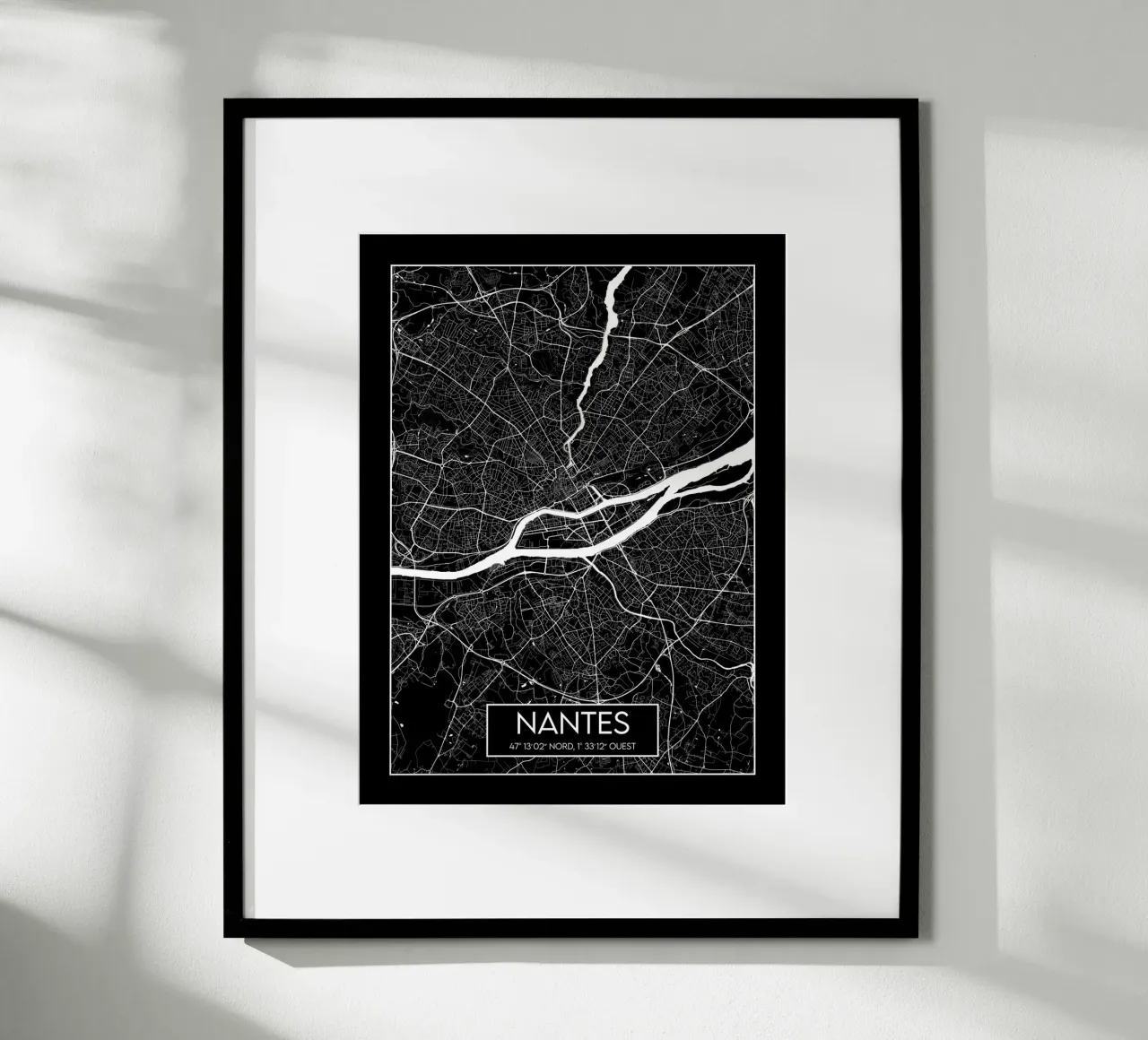 Carta nera Nantes poster da Frame the World