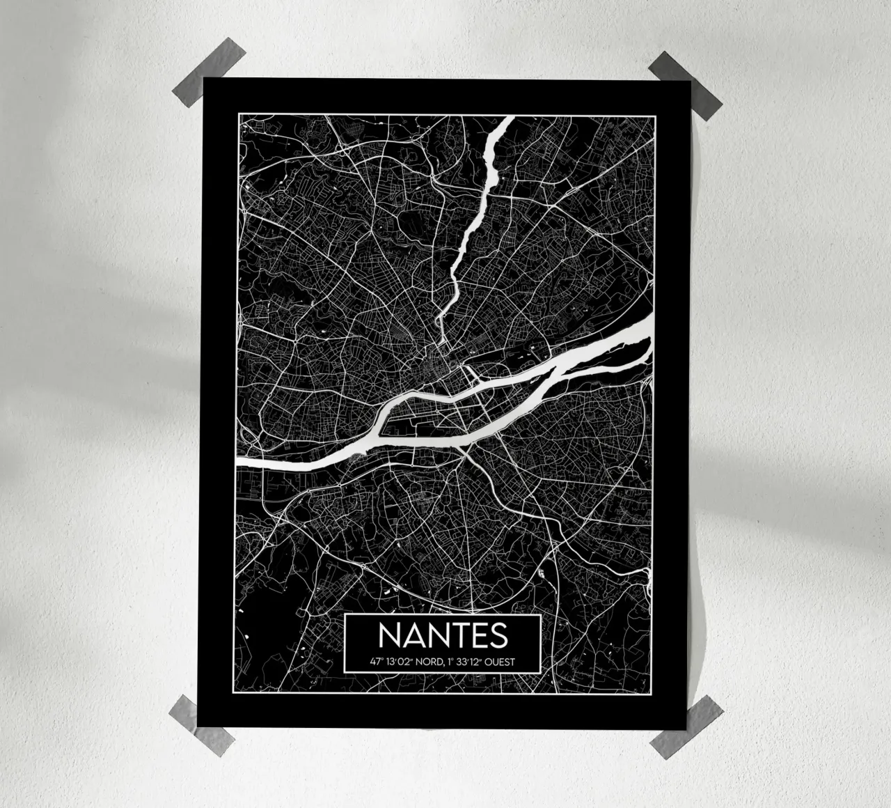 Carta nera Nantes poster da Frame the World