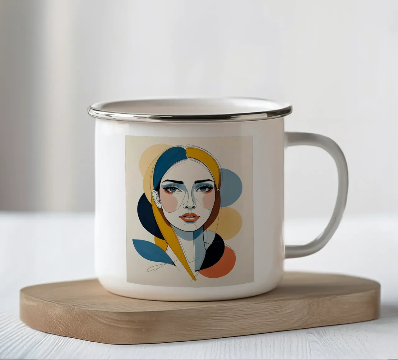 Poster d'arte minimalista 481 tazza in smalto da ahmiaLodri
