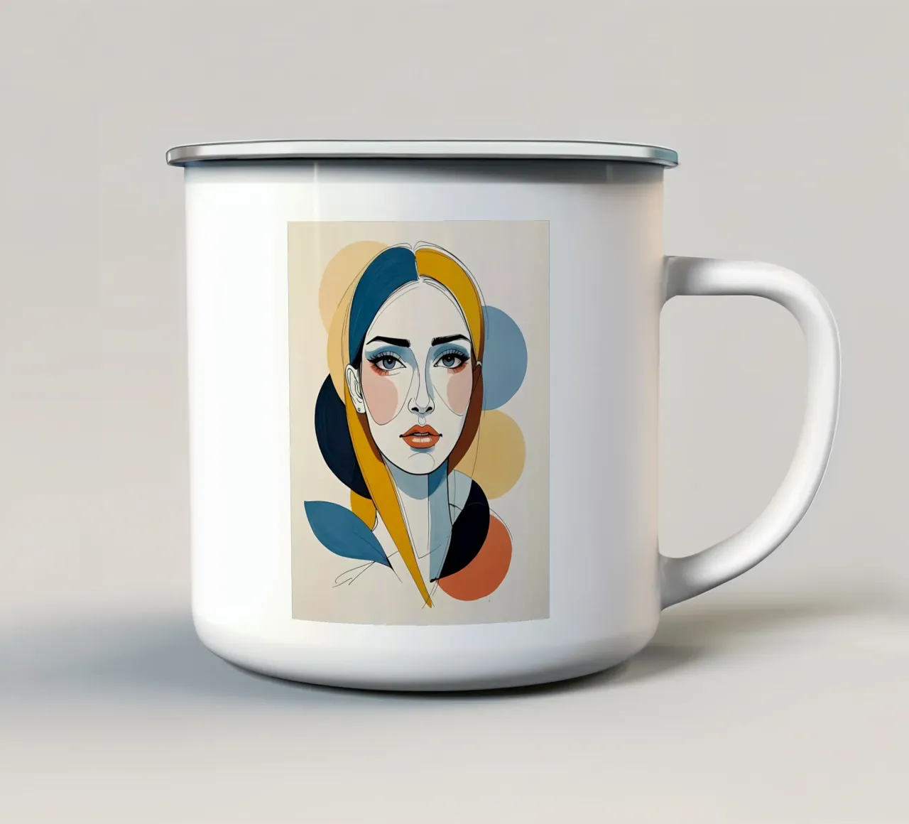 Poster d'arte minimalista 481 tazza in smalto da ahmiaLodri