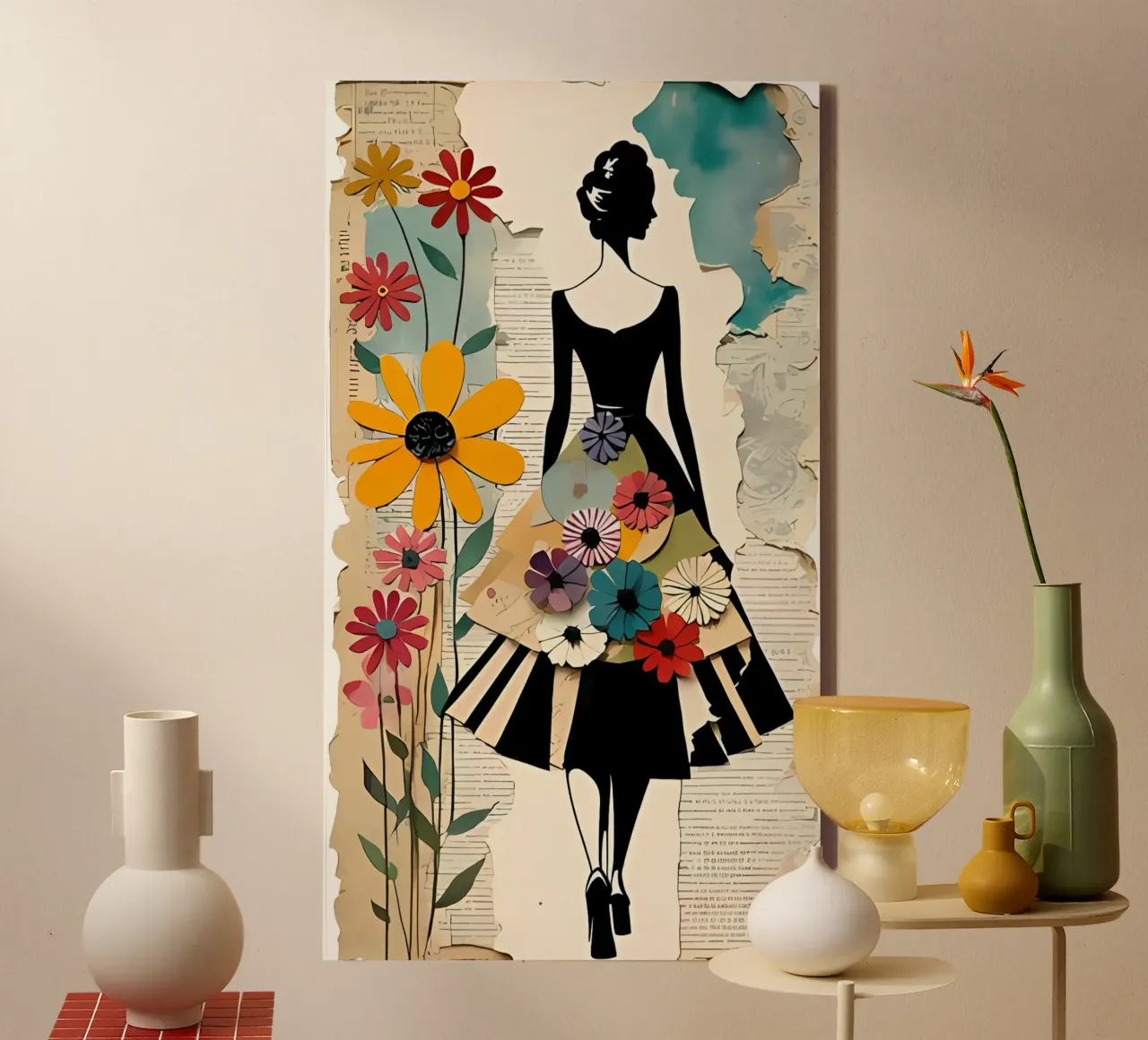 Poster d'arte minimalista 487 tela con Cornice a cassetta da ahmiaLodri