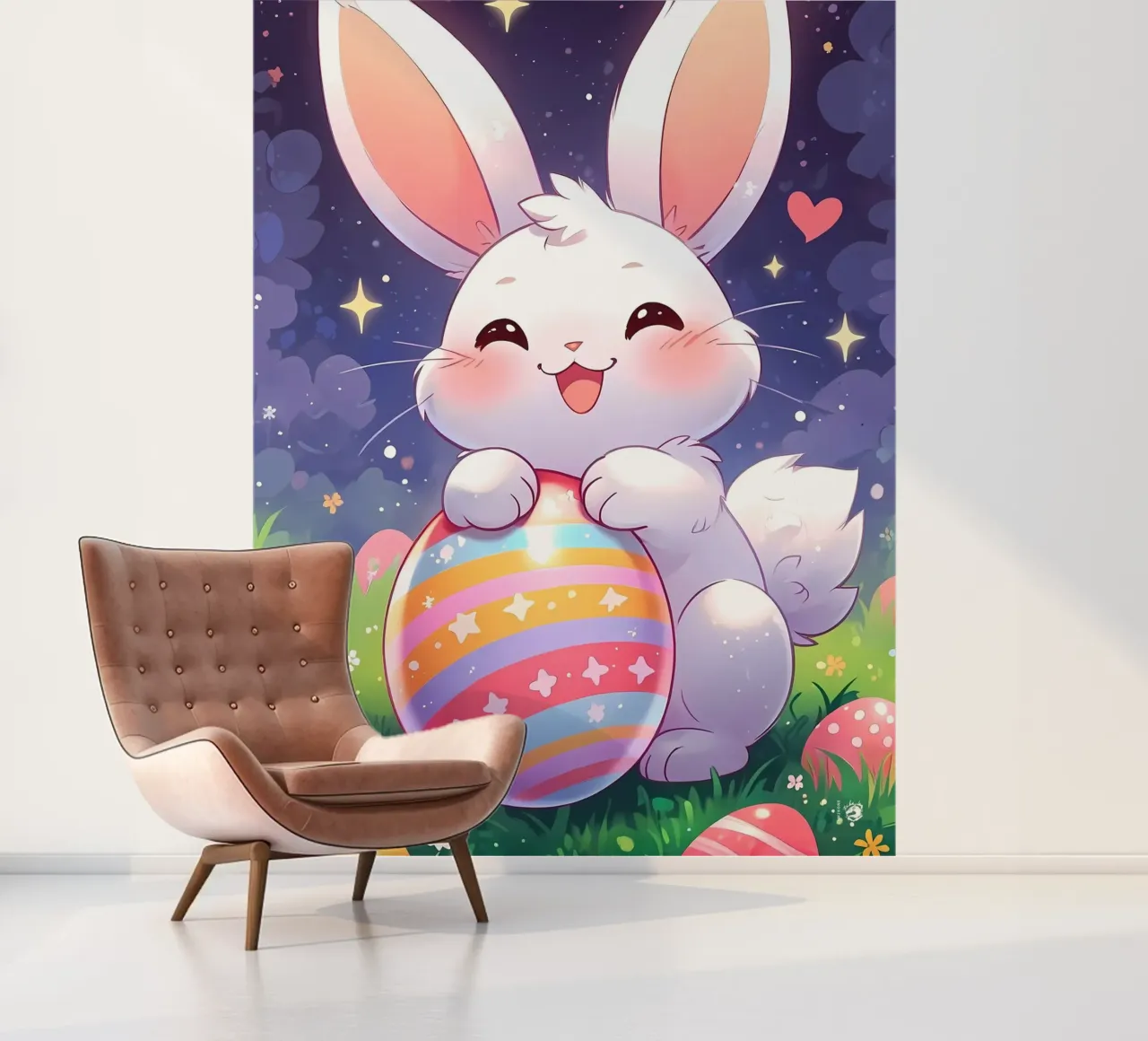 Paasei groot konijn fotobehang van LM2Kone