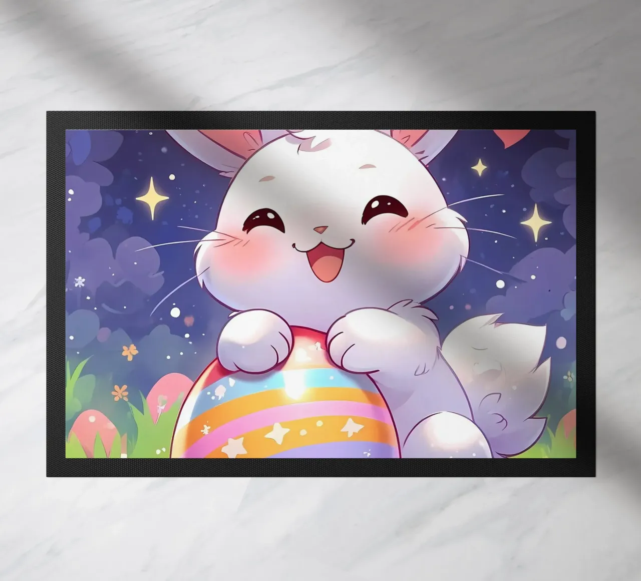 Big Rabbit Easter egg doormat by LM2Kone