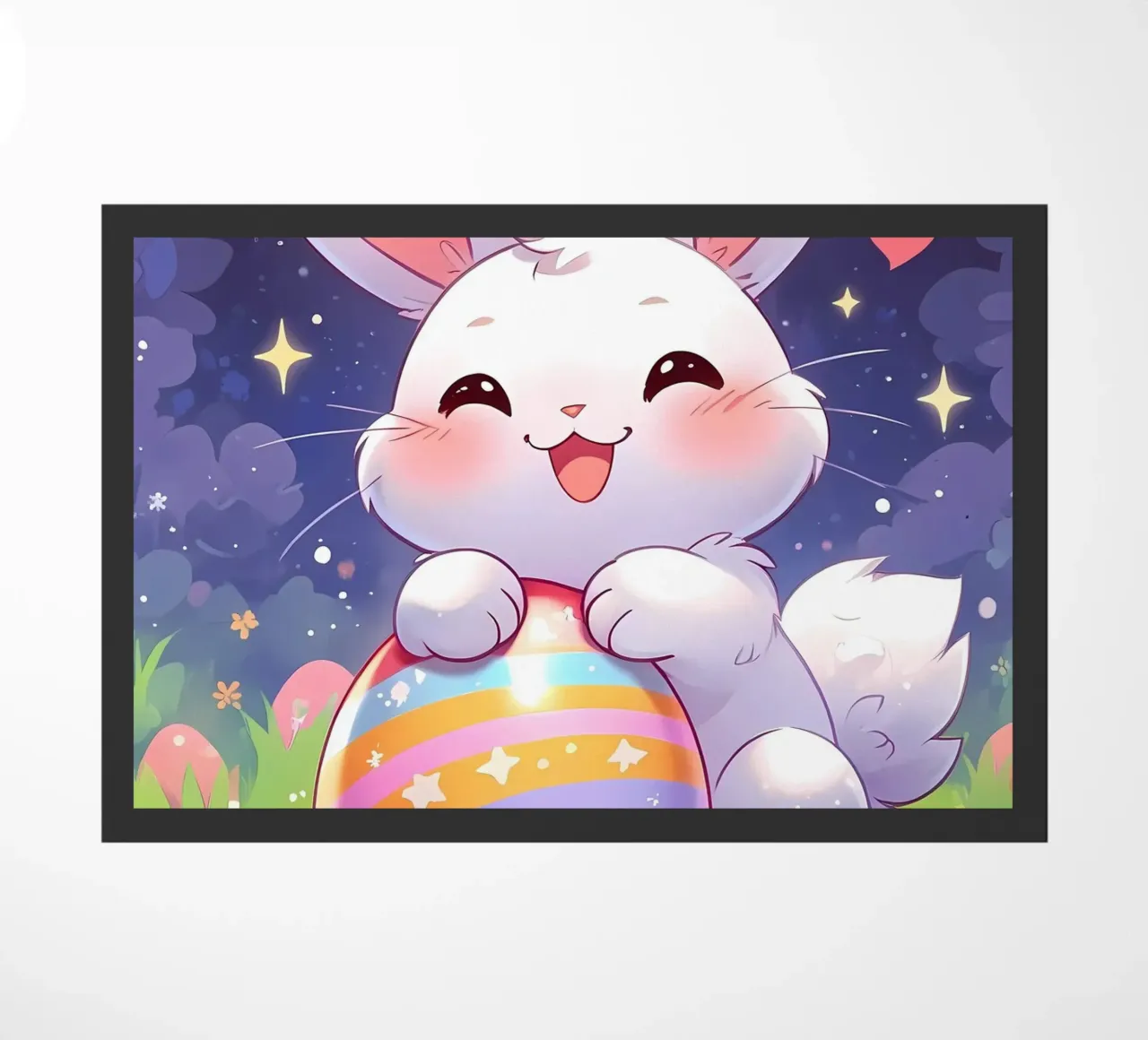 Big Rabbit Easter egg doormat by LM2Kone