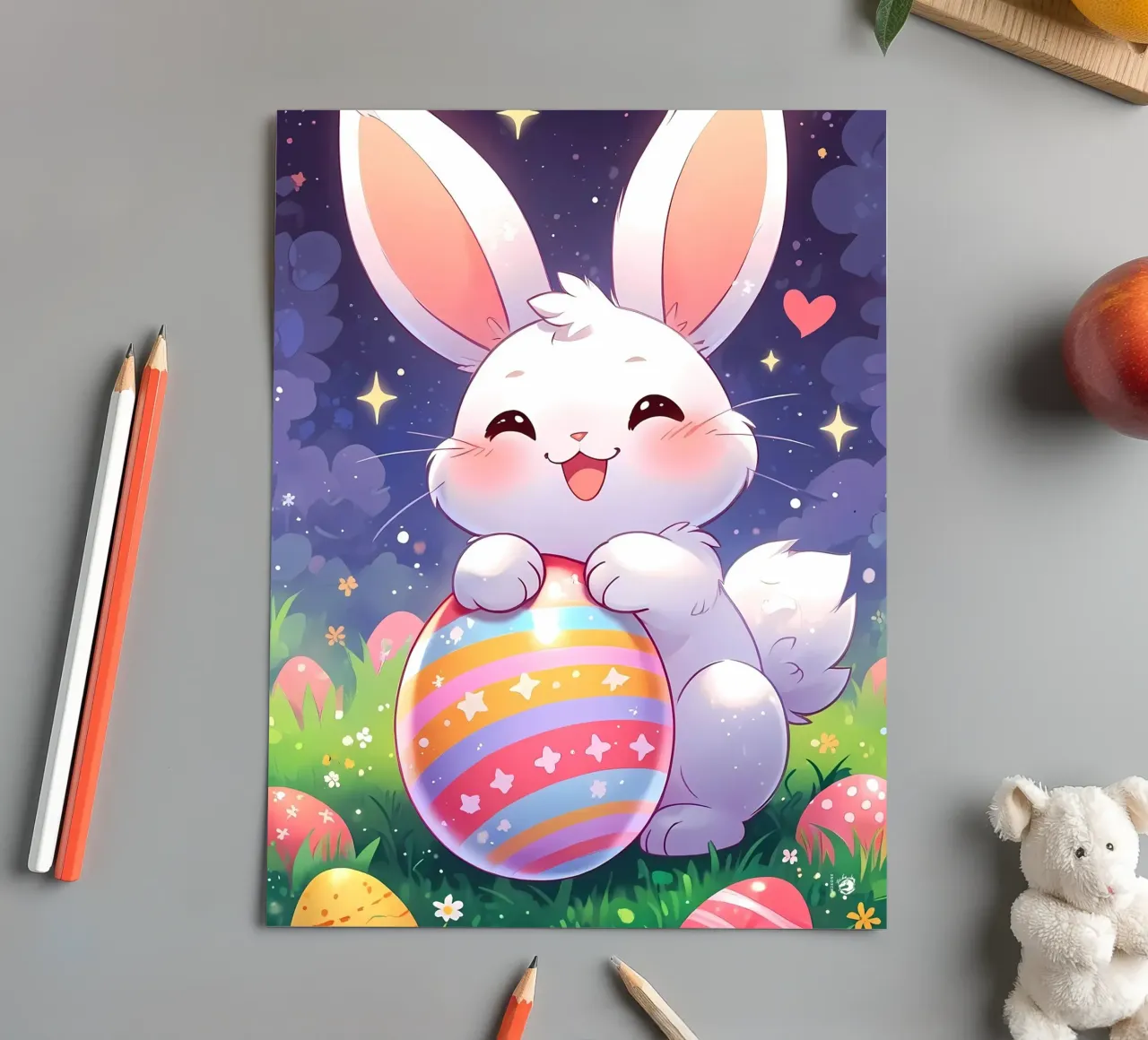 Big Rabbit Easter egg sticker sheet by LM2Kone