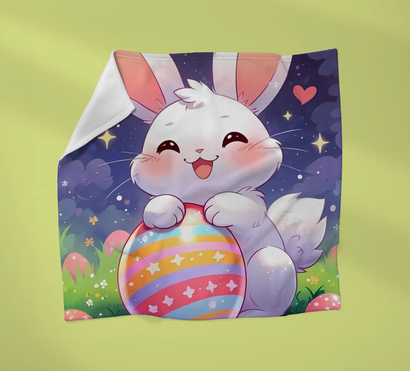 Œuf de Pâques du Grand Lapin plaid polaire de LM2Kone