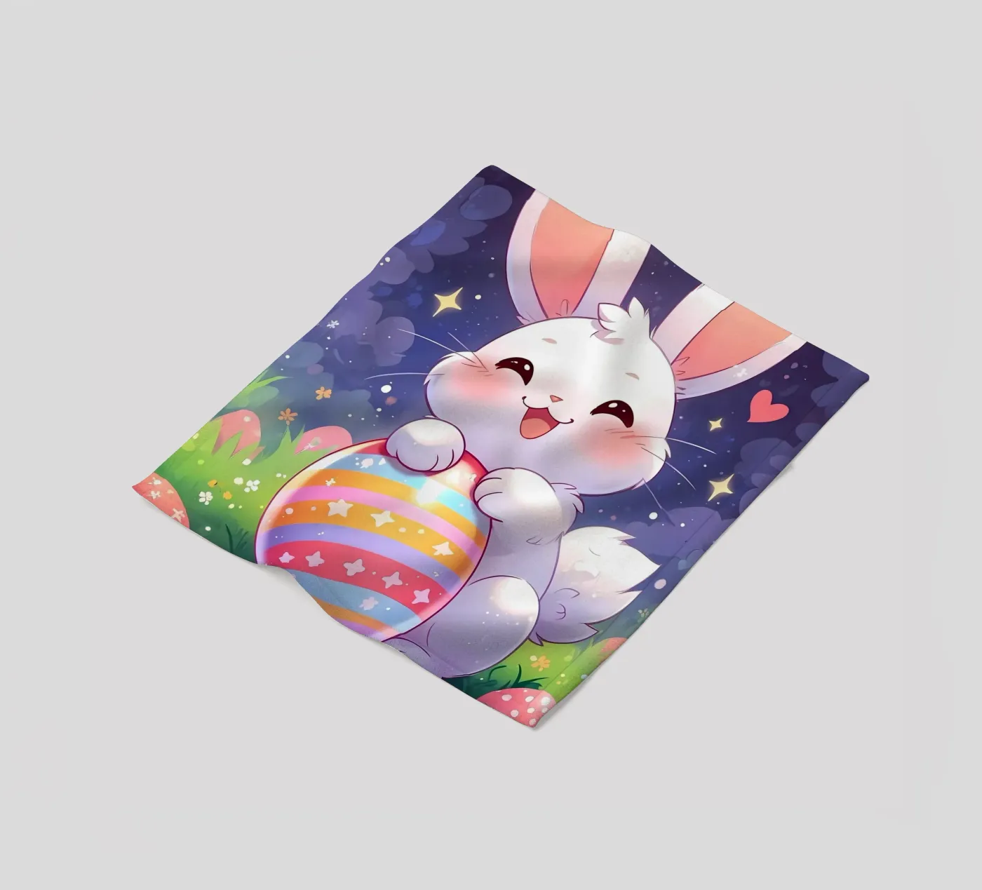 Œuf de Pâques du Grand Lapin plaid polaire de LM2Kone