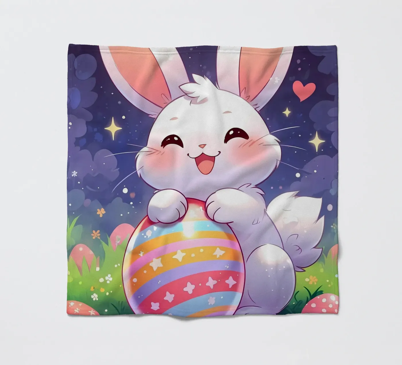 Œuf de Pâques du Grand Lapin plaid polaire de LM2Kone