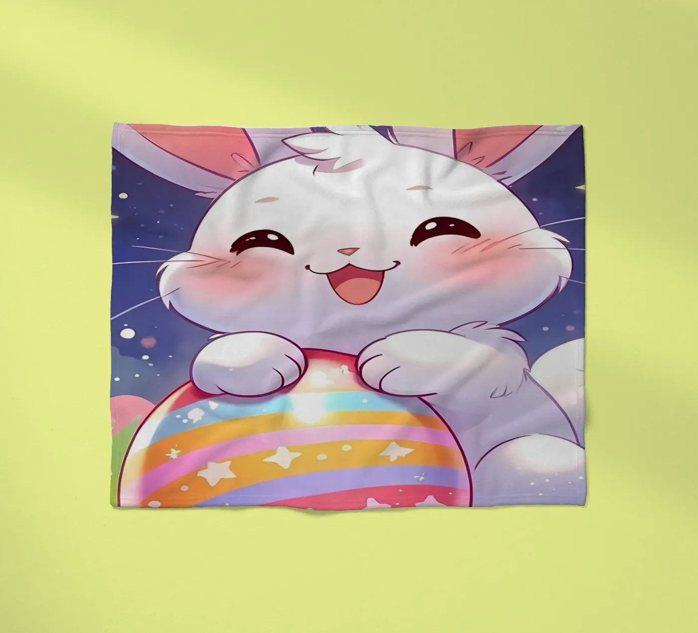 Œuf de Pâques du Grand Lapin plaid polaire de LM2Kone