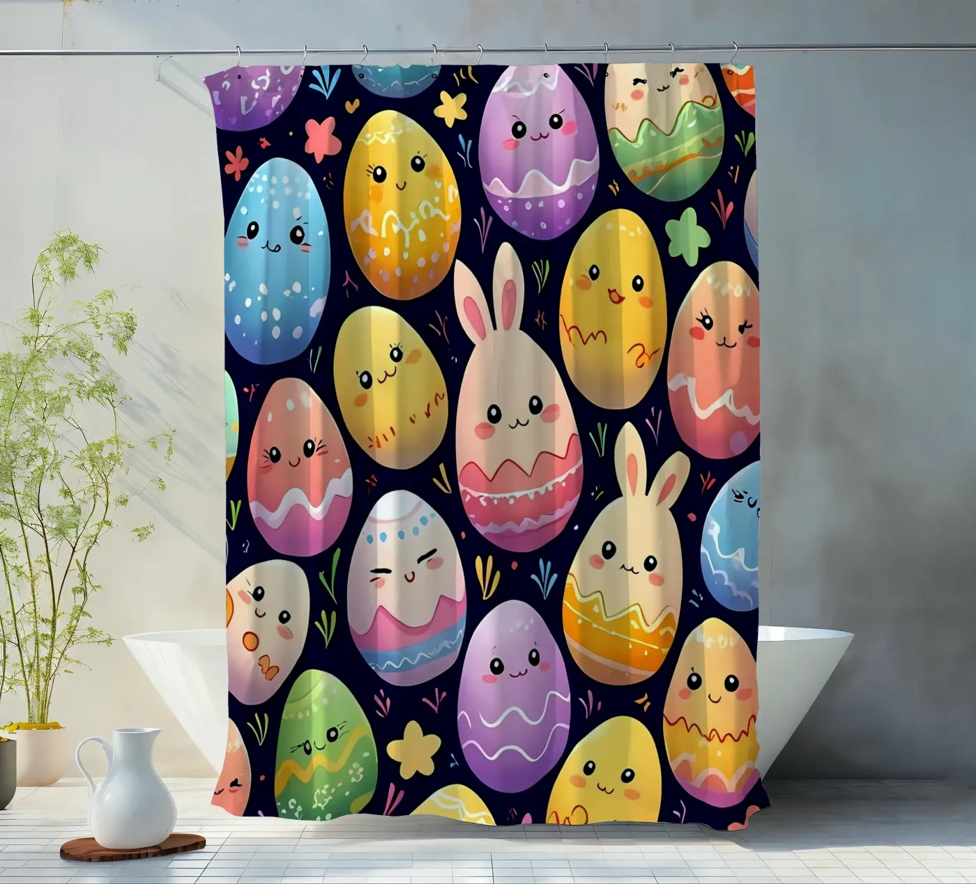 Easter Egg Pattern shower curtain by LM2Kone
