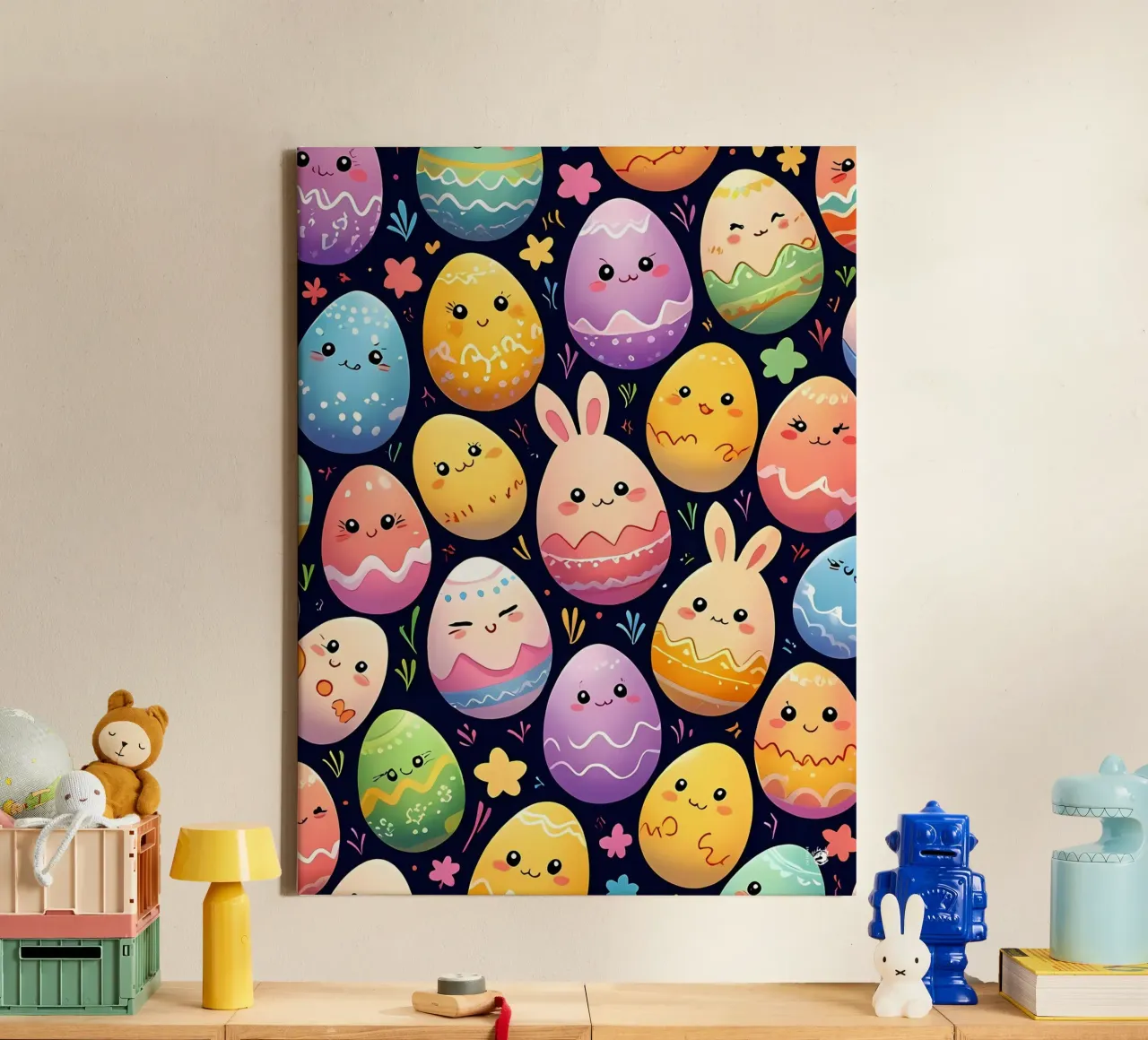 Paaseieren Patroon canvas met Baklijst van LM2KONE