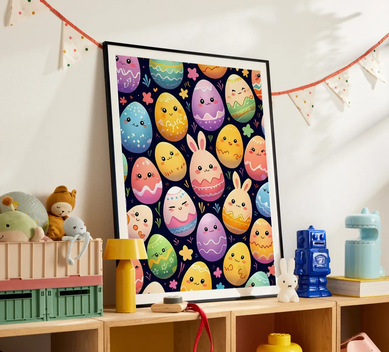 Modello di uovo di Pasqua poster con telaio in alluminio da LM2KONE
